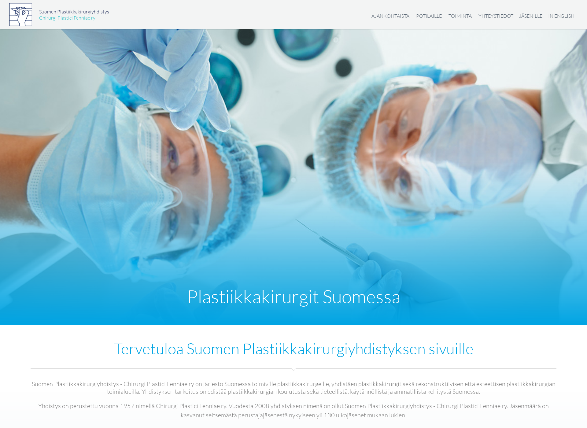 Skärmdump för chirurgiplasticifenniae.fi