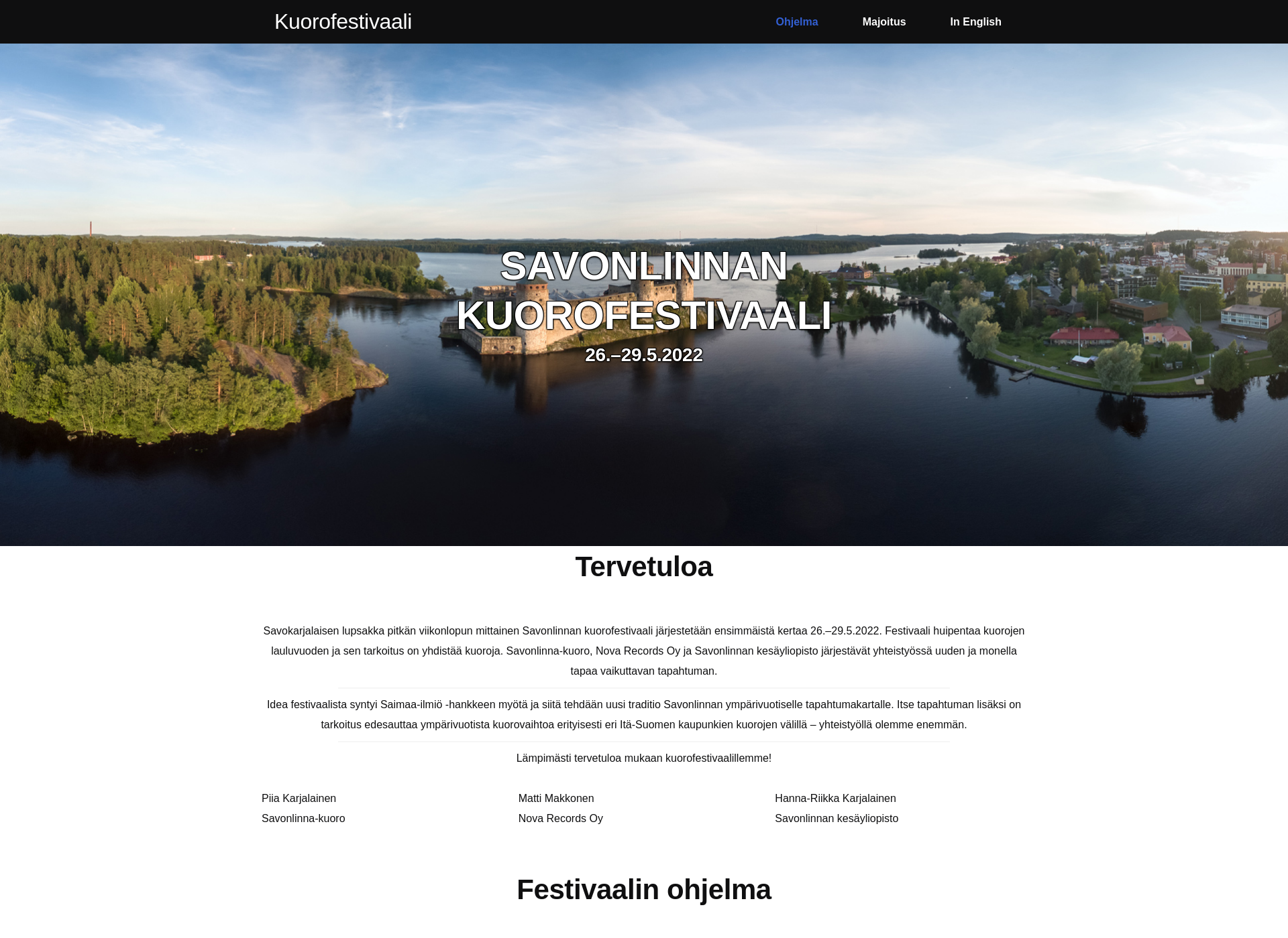 Screenshot for choirfestival.fi