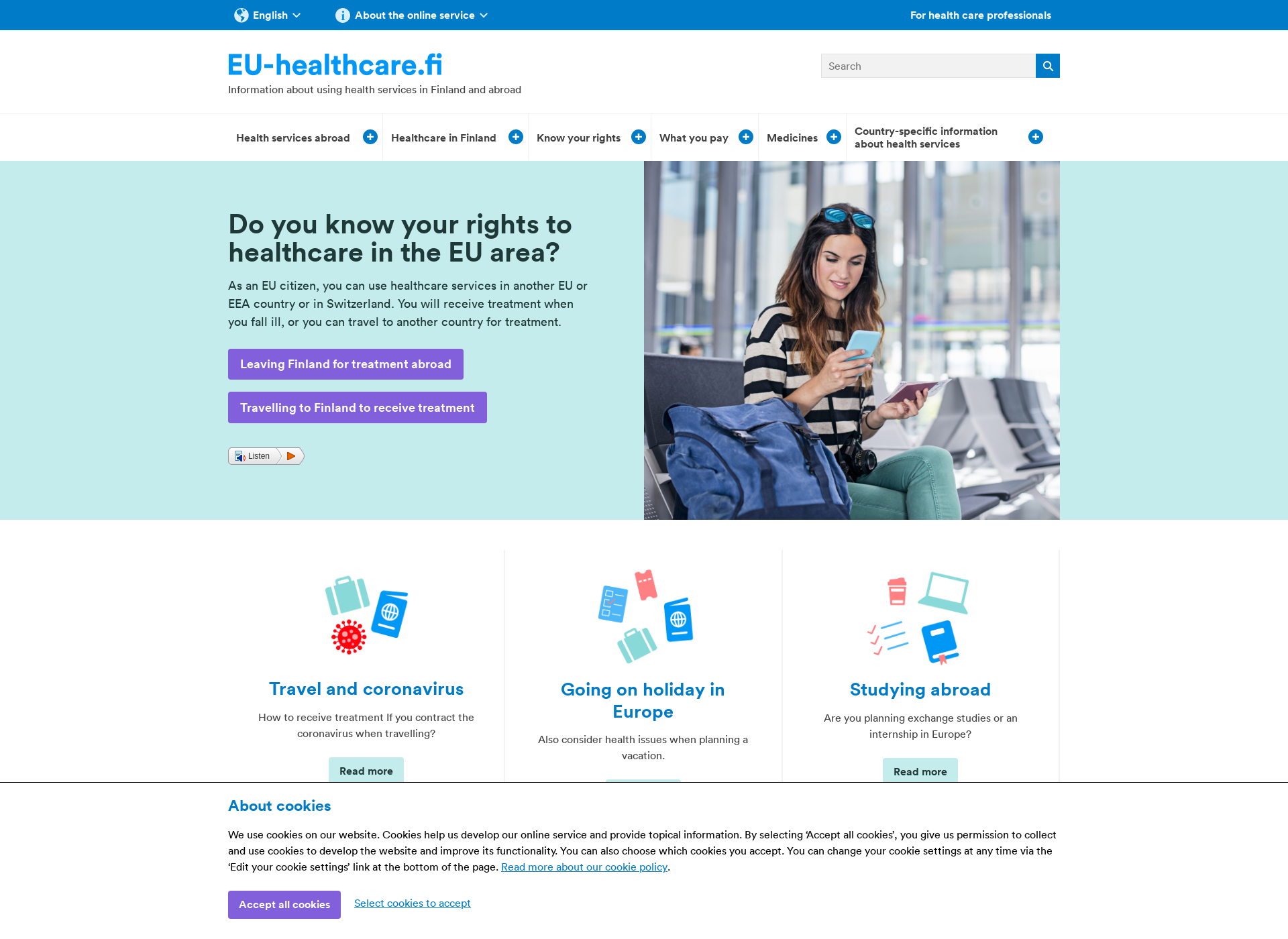 Screenshot for choosehealthcare.fi