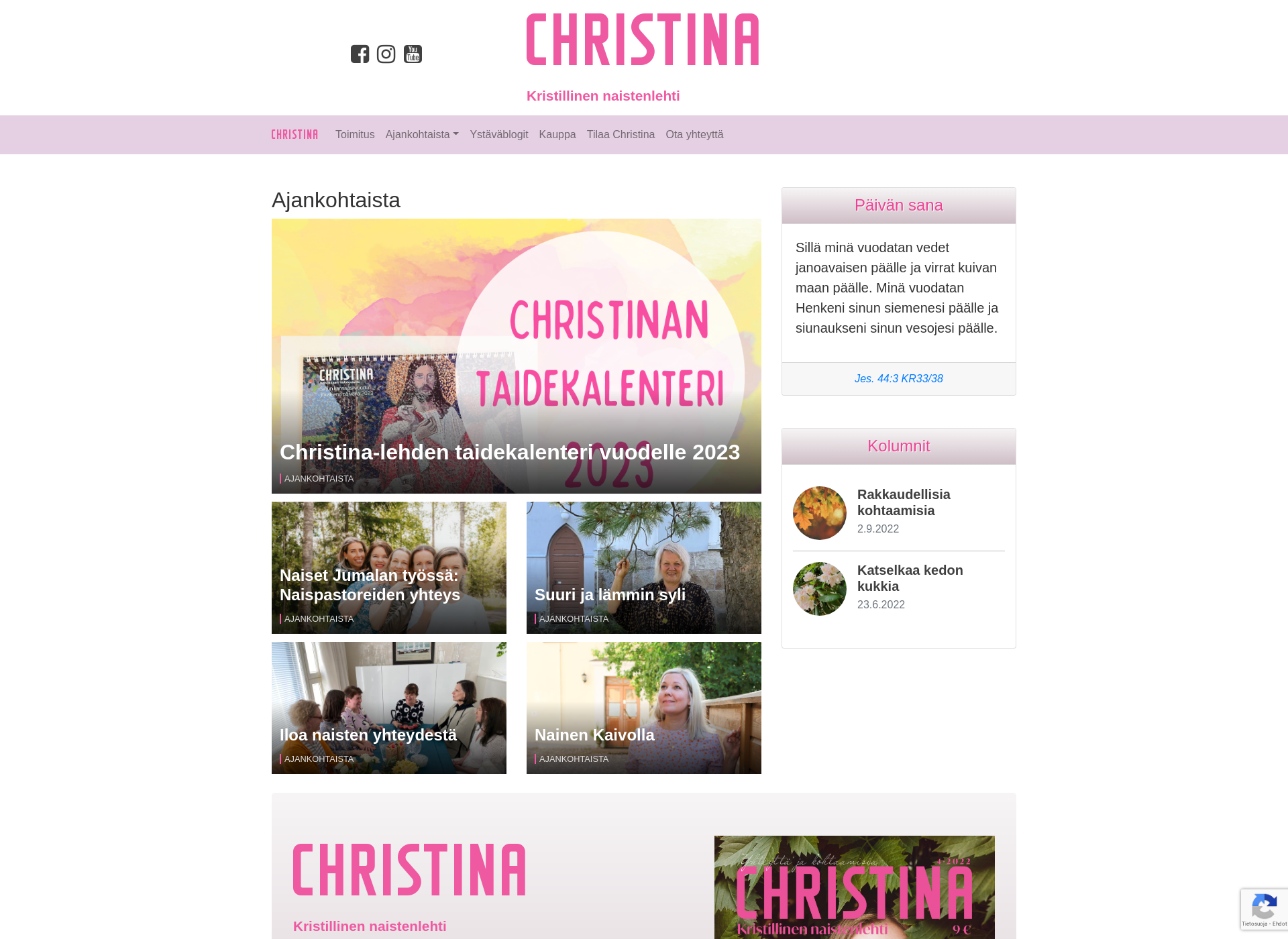 Screenshot for christinalehti.fi