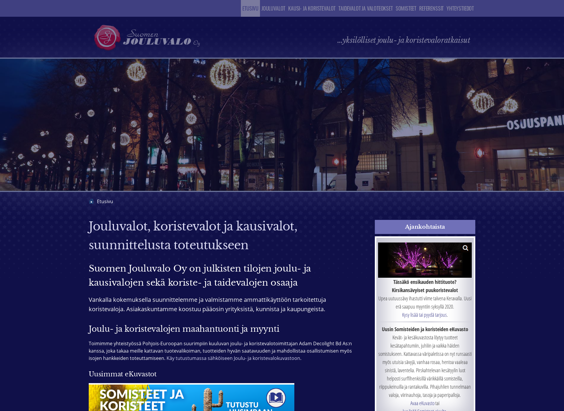 Skärmdump för christmaslights.fi