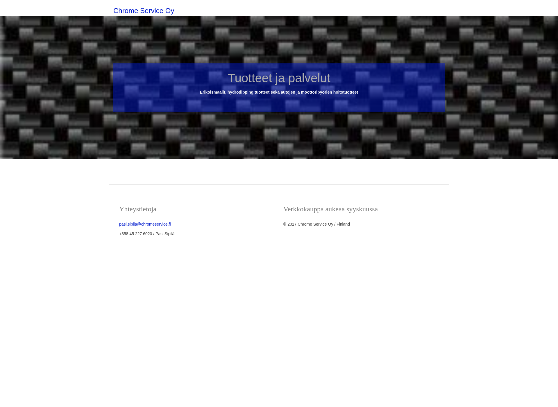 Skärmdump för chromeservice.fi