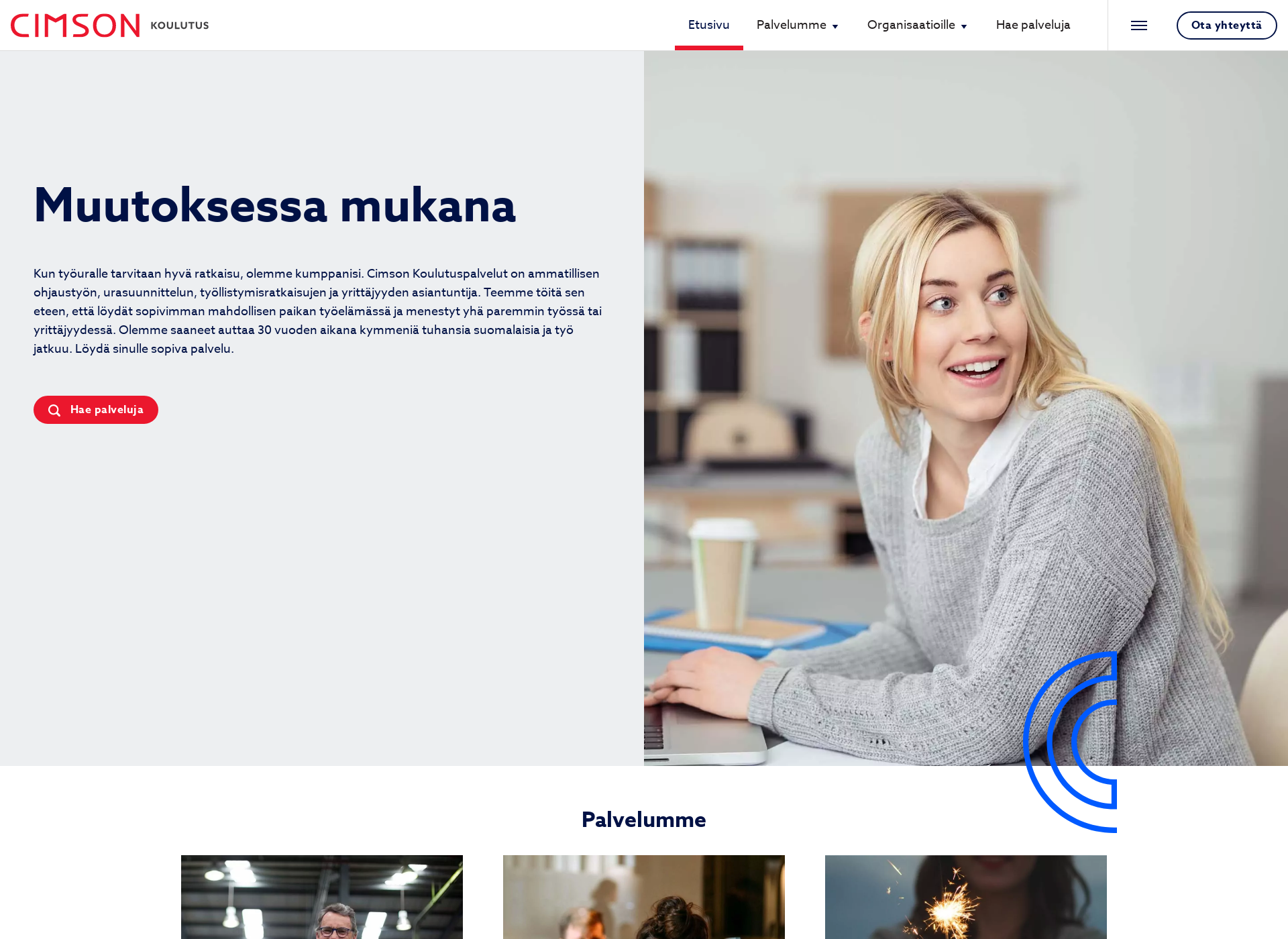Screenshot for cimsonkoulutus.fi