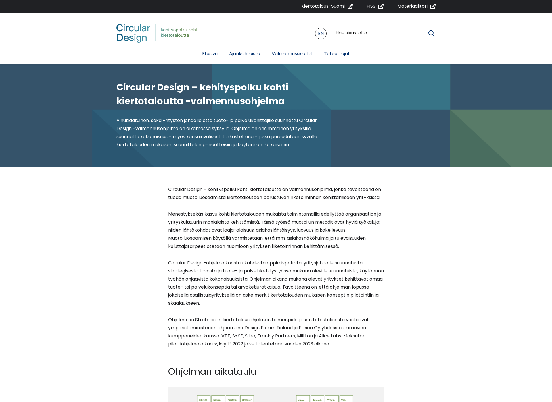 Skärmdump för circulardesignsuomi.fi