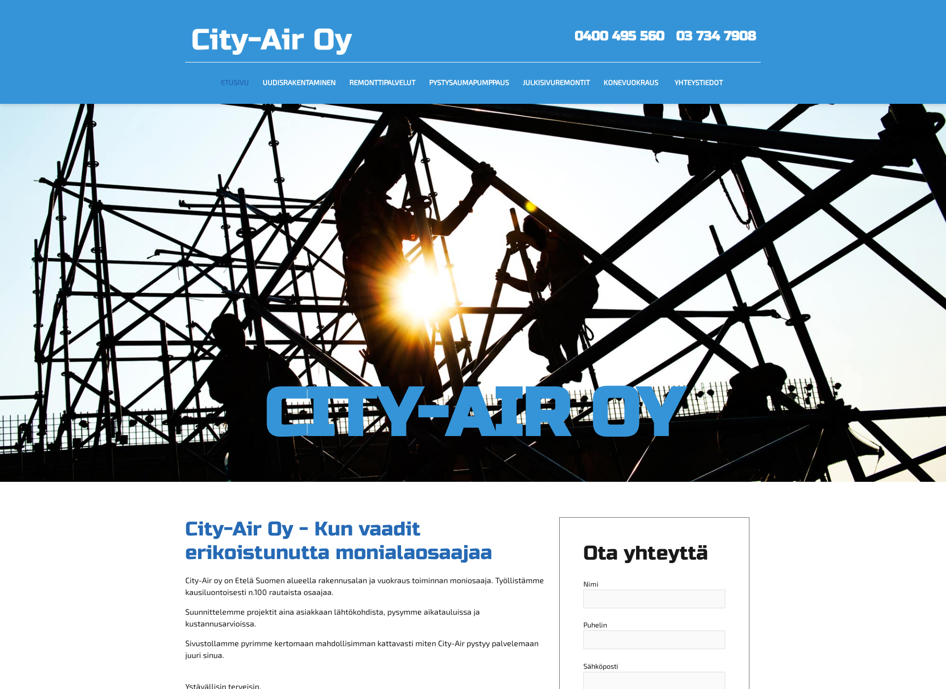 Skärmdump för city-air.fi