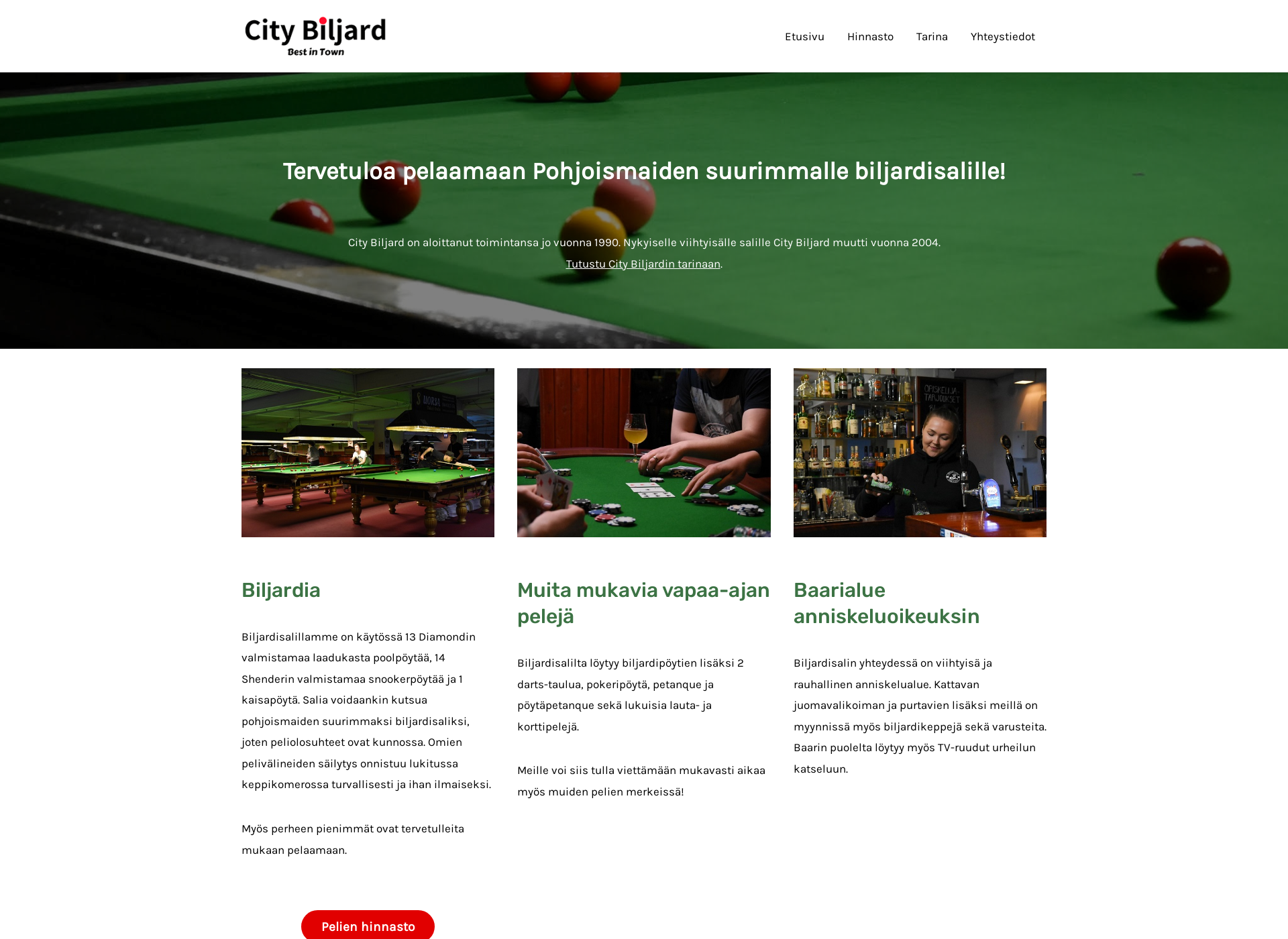 Screenshot for citybiljard.fi