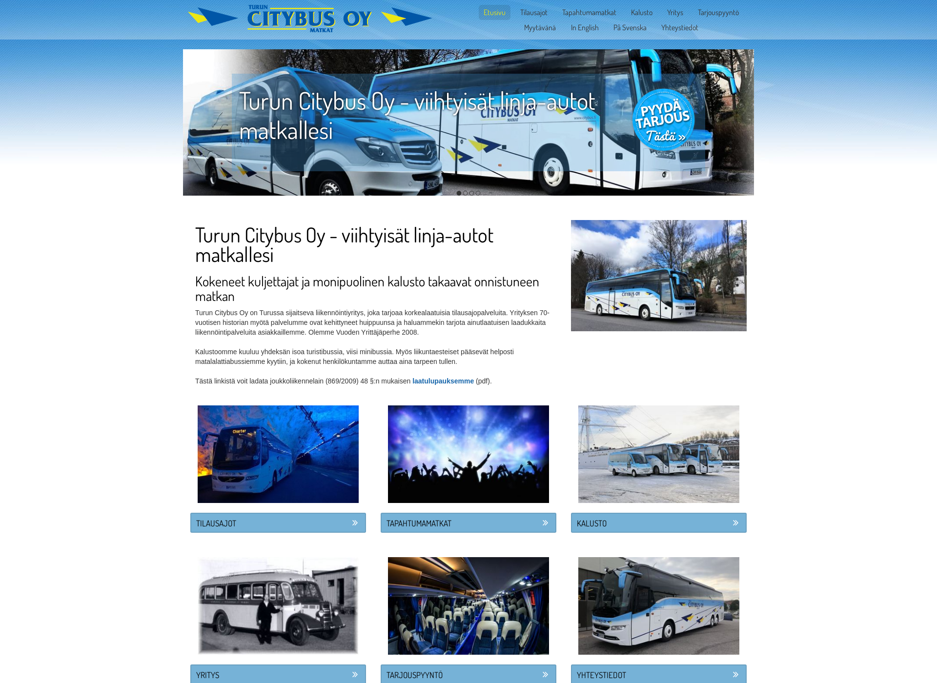 Skärmdump för citybus.fi