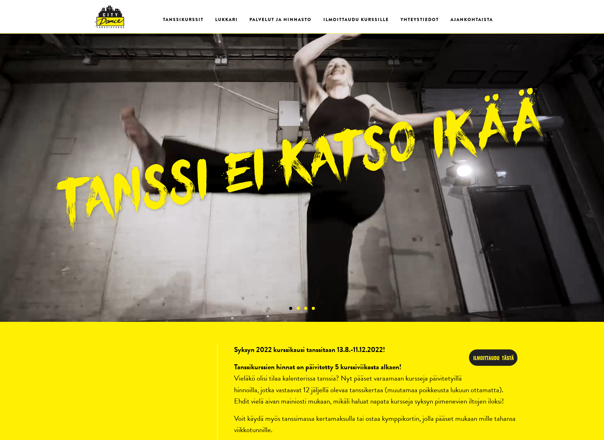 Skärmdump för citydance.fi
