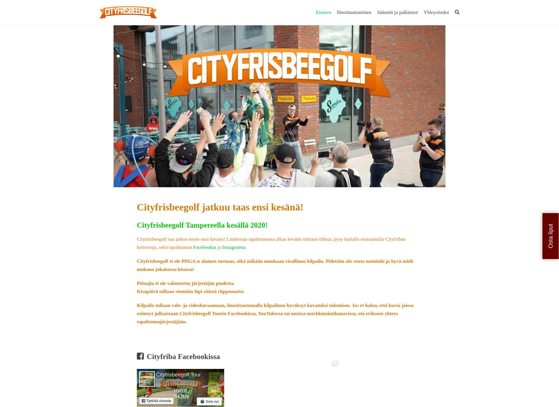 Screenshot for cityfrisbeegolf.fi