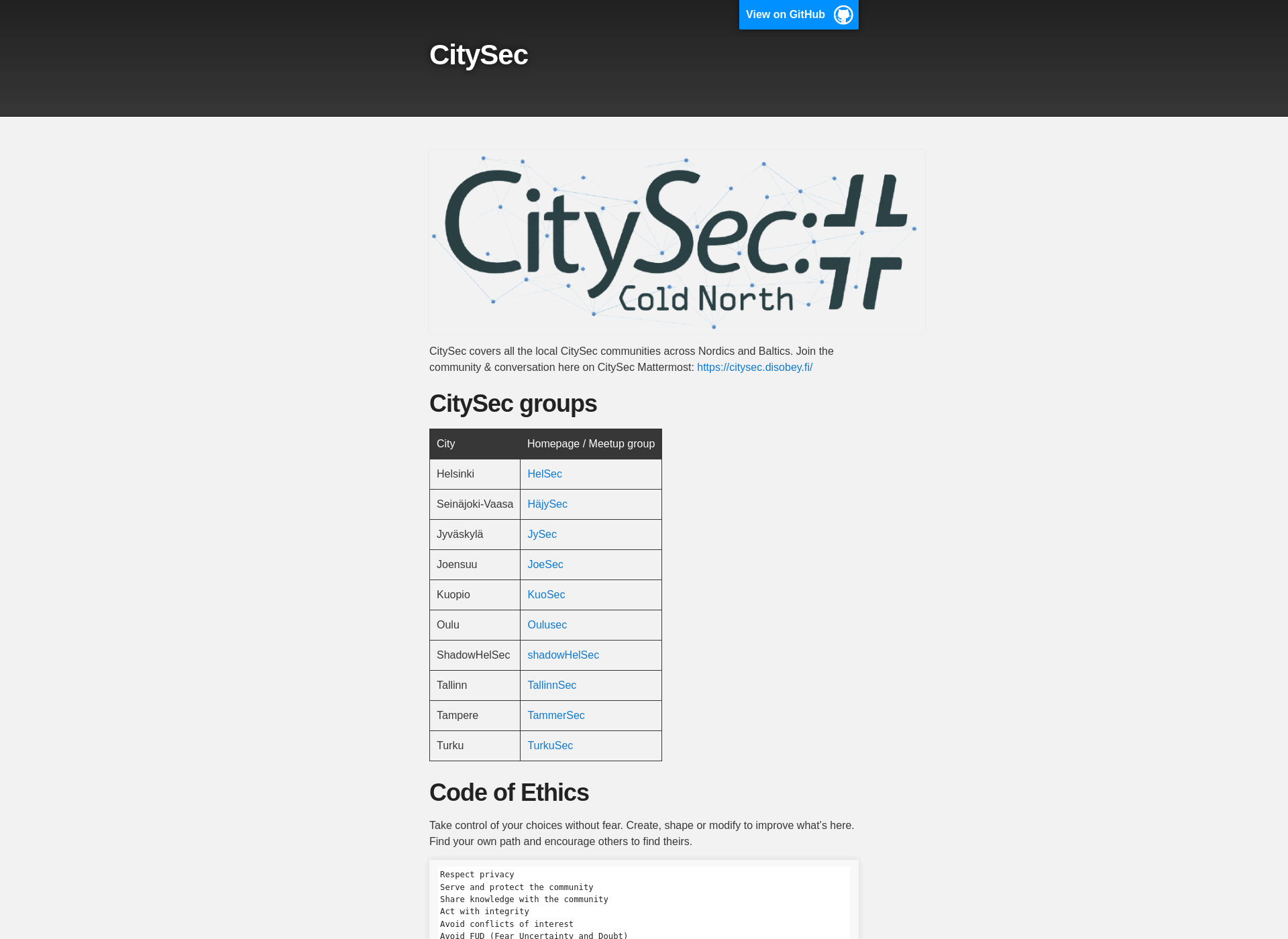 Screenshot for citysec.fi