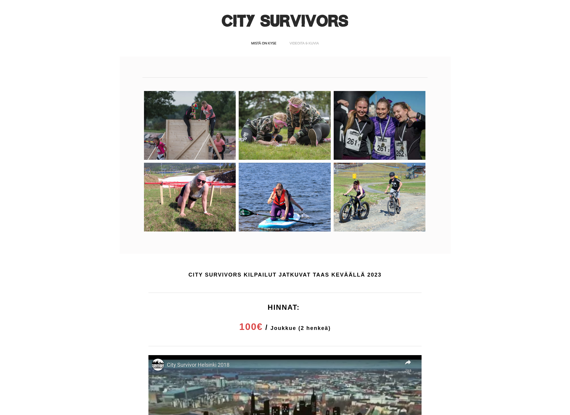 Skärmdump för citysurvivors.fi