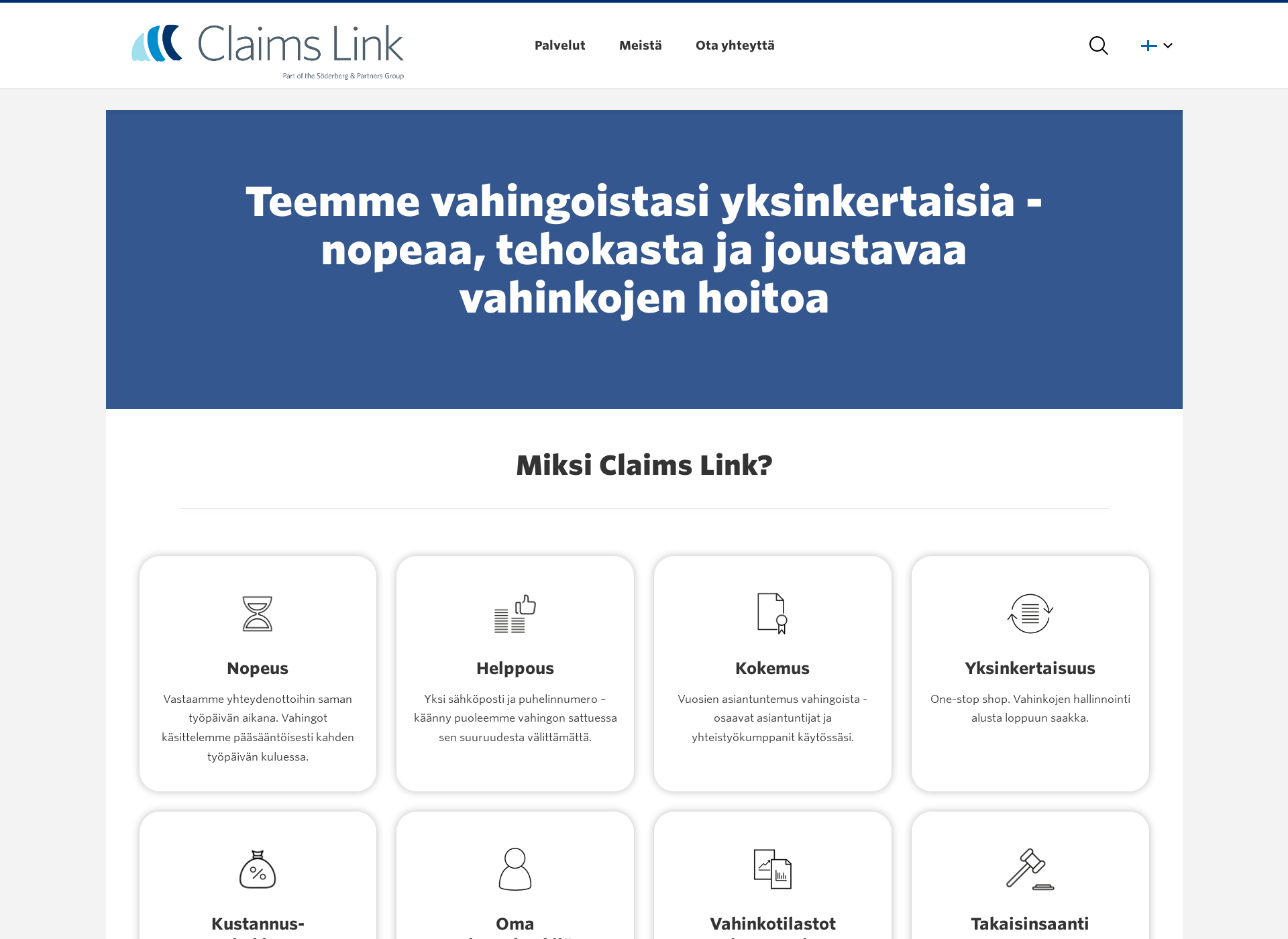 Screenshot for claimslink.fi