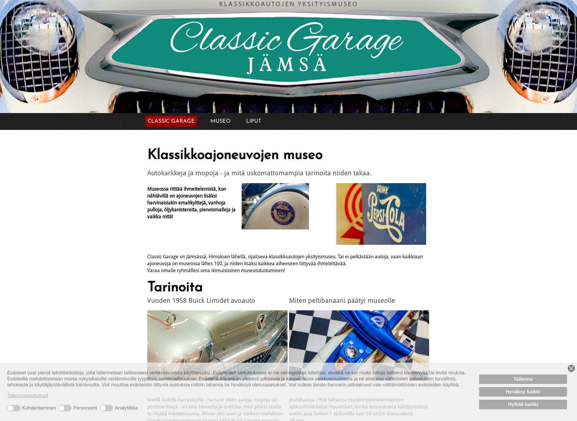 Skärmdump för classicgaragejamsa.fi