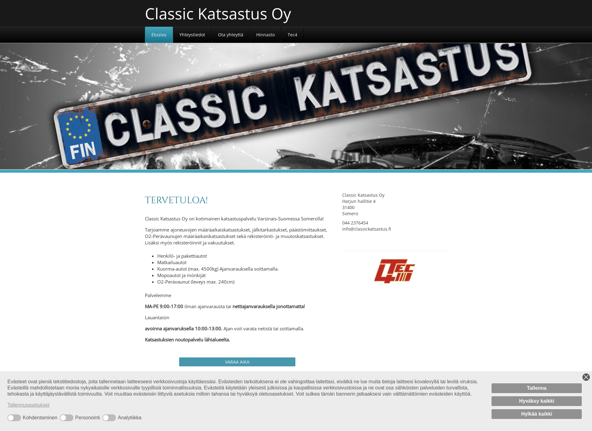 Skärmdump för classickatsastus.fi