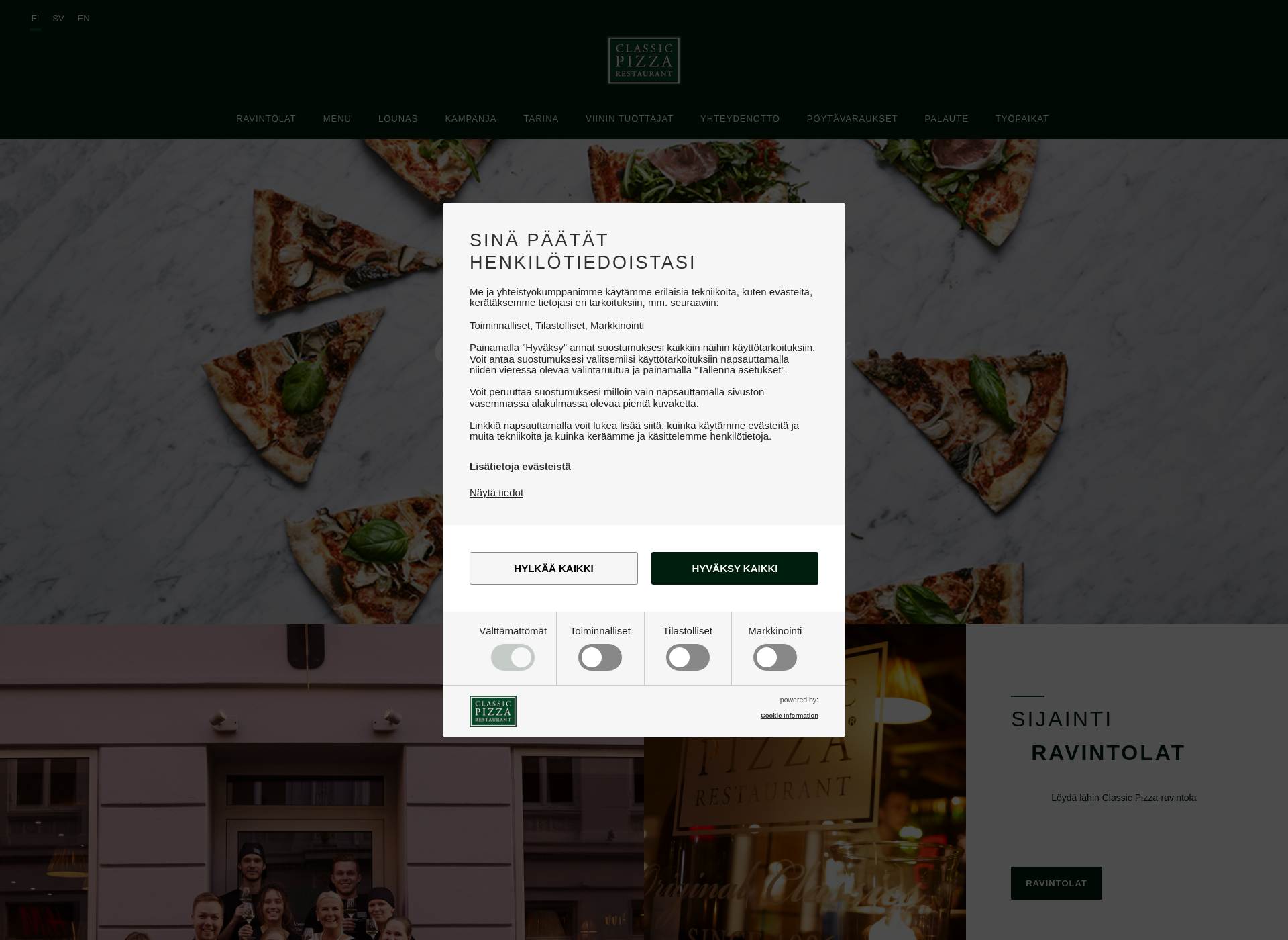 Screenshot for classicpizza.fi