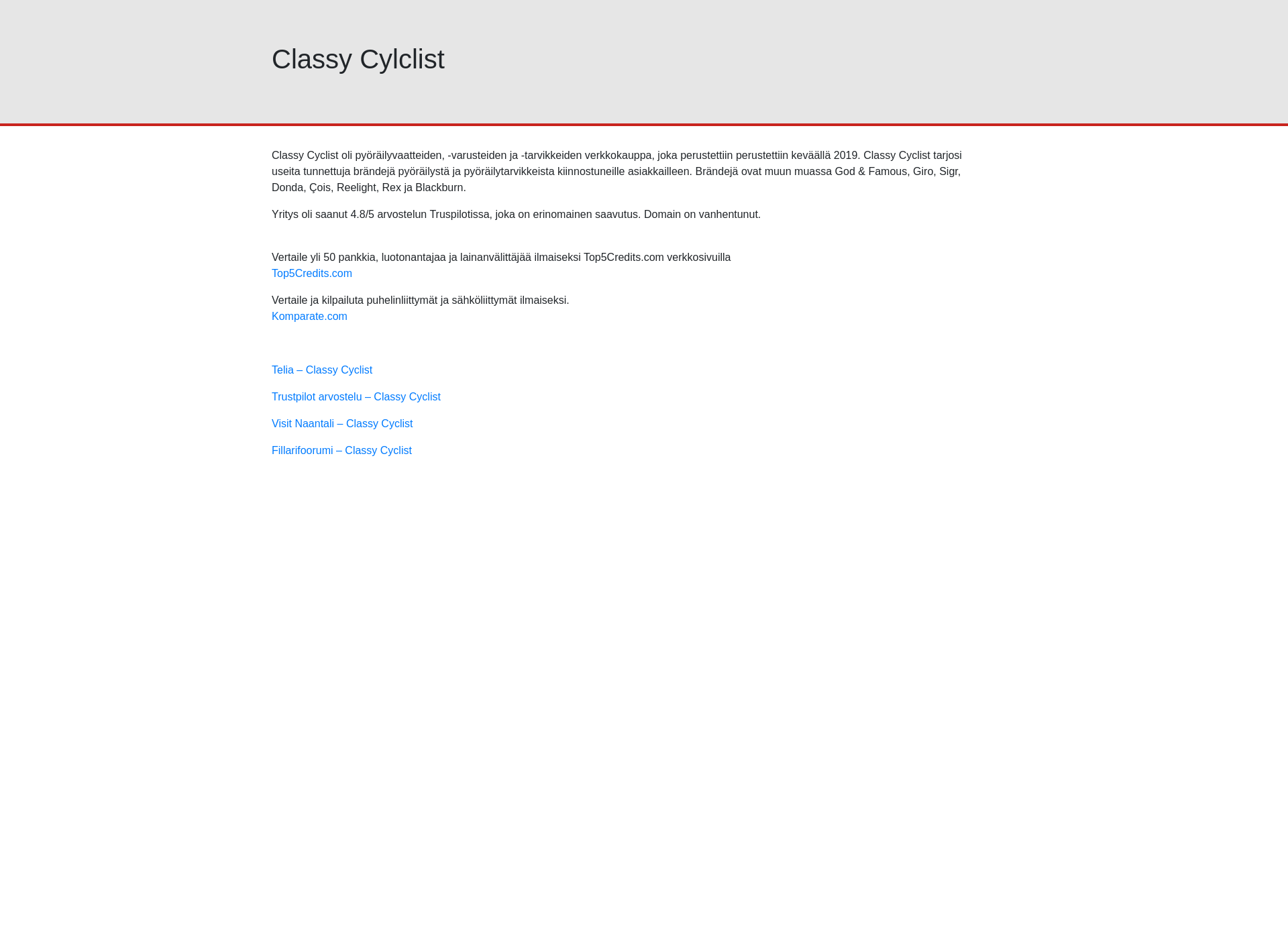 Screenshot for classycyclist.fi