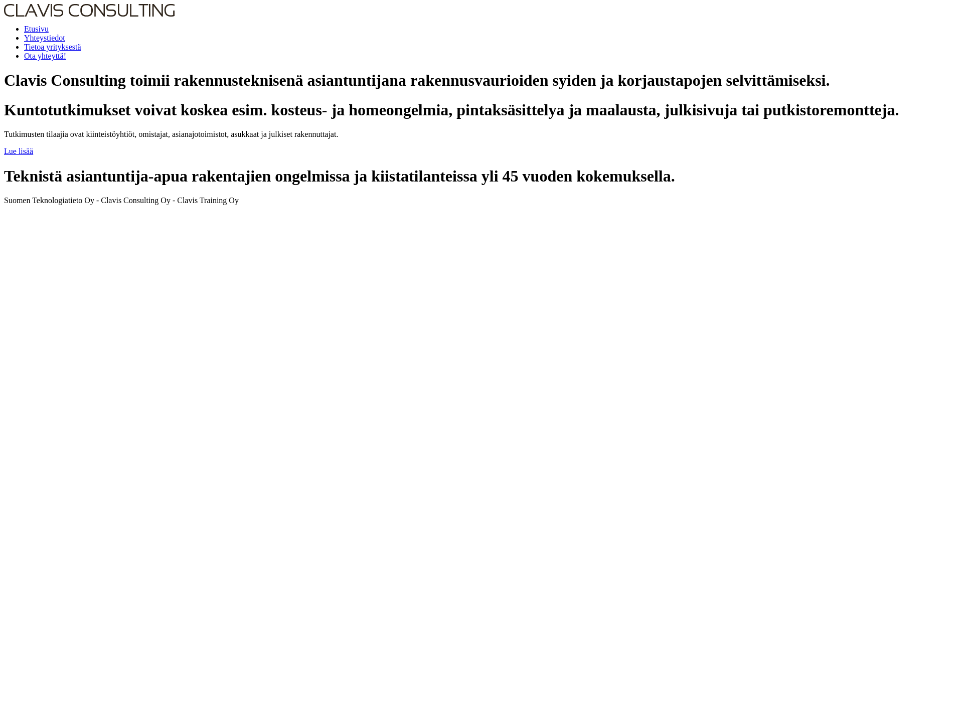 Skärmdump för claviscon.fi