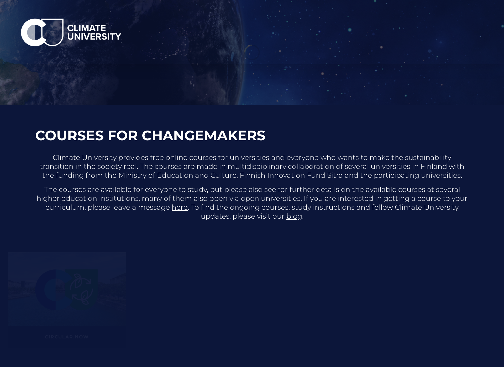 Screenshot for climateuniversity.fi