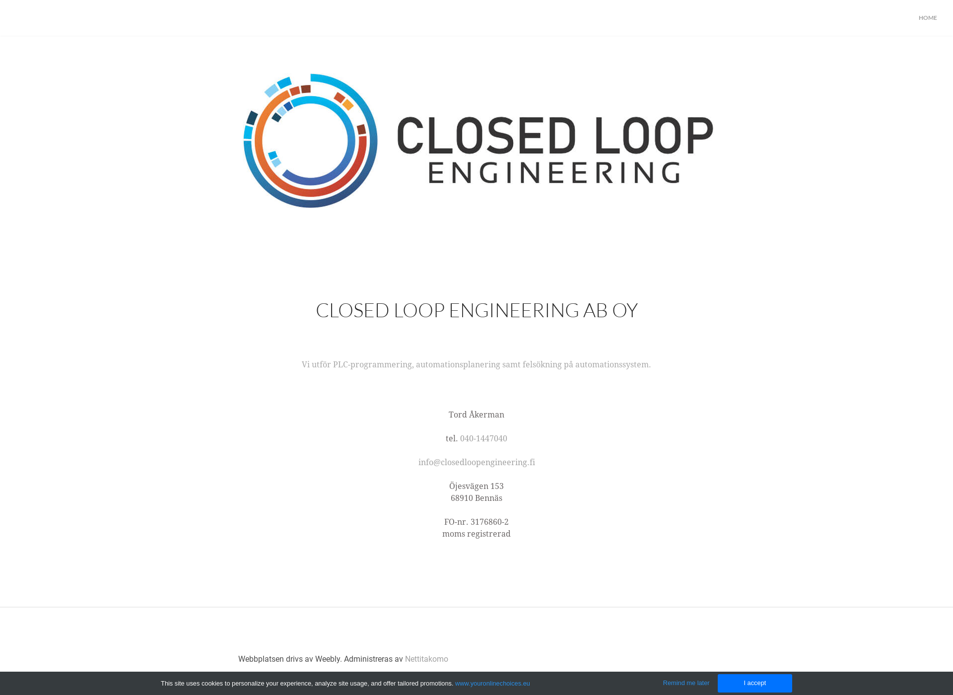 Skärmdump för closedloopengineering.fi