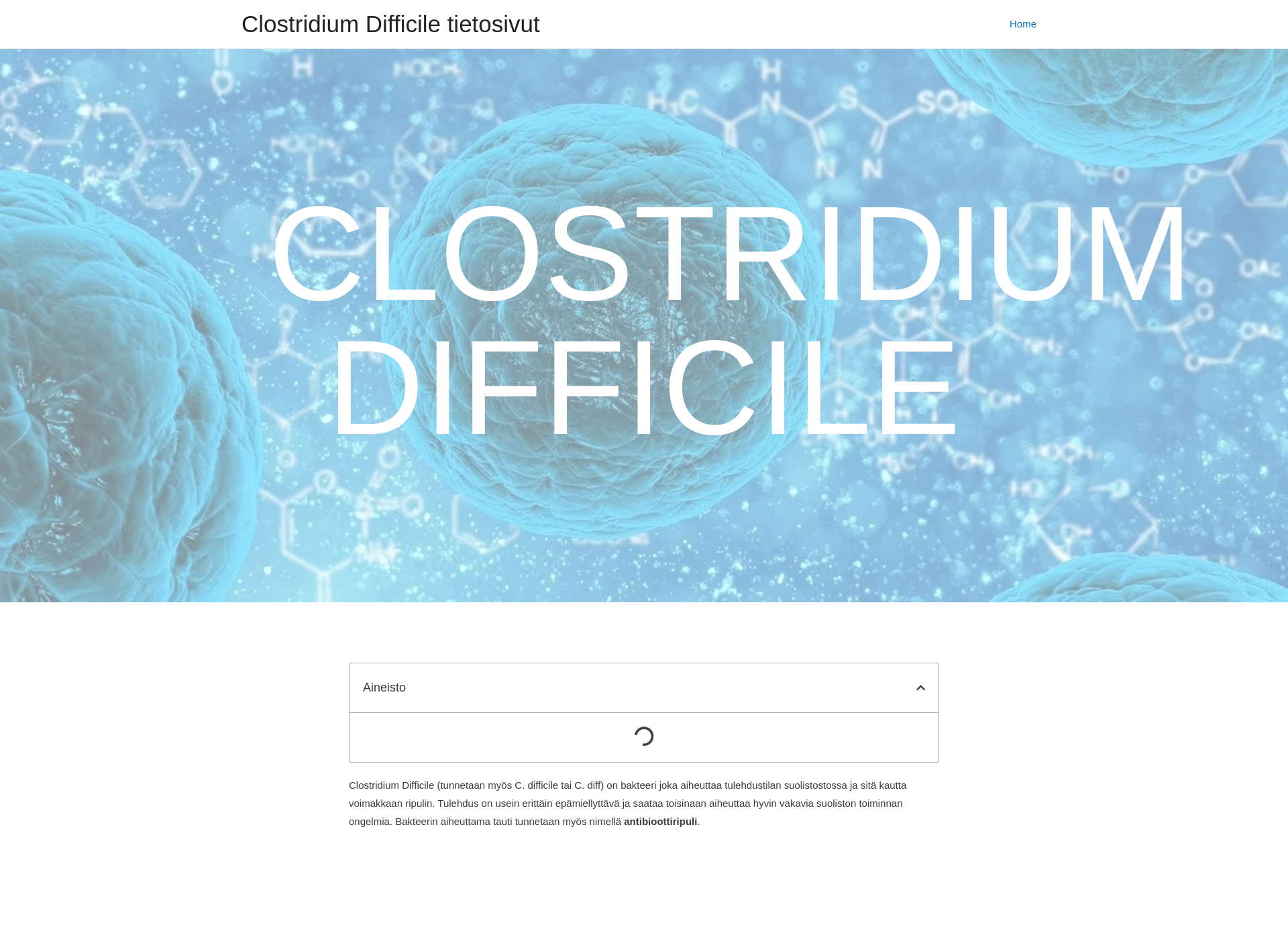 Skärmdump för clostridiumdifficile.fi