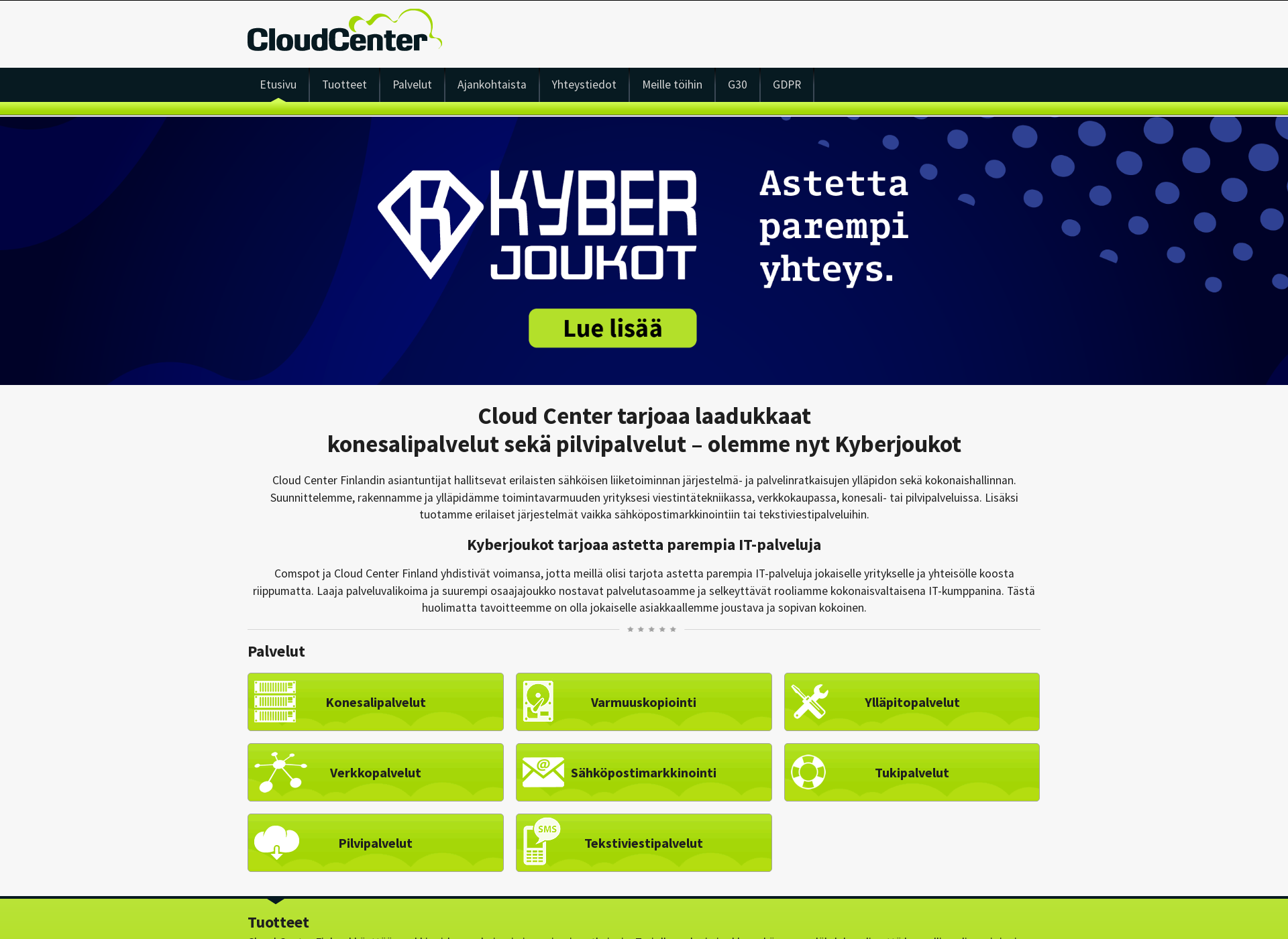 Näyttökuva cloudcenter.fi