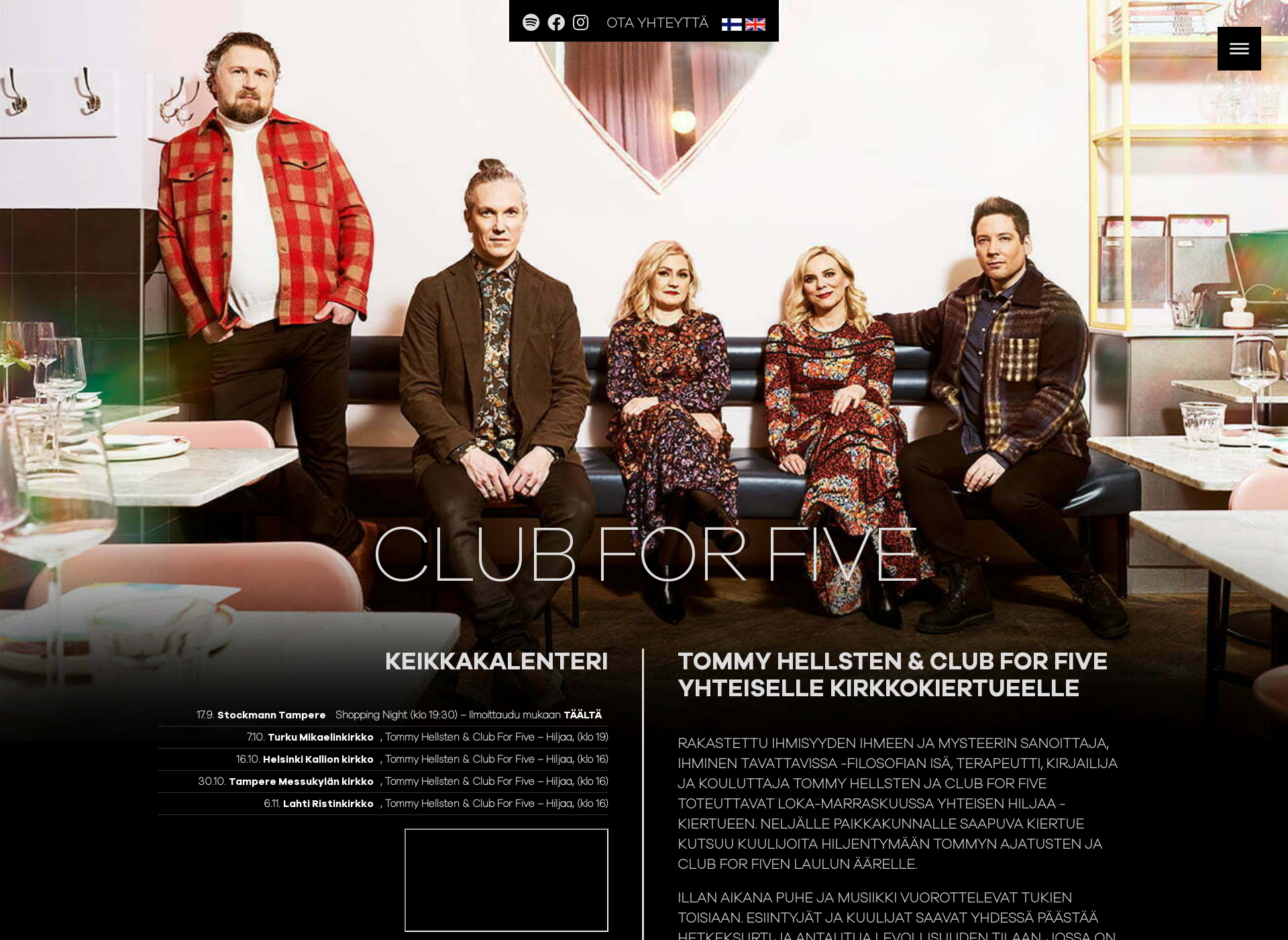 Skärmdump för clubforfive.fi
