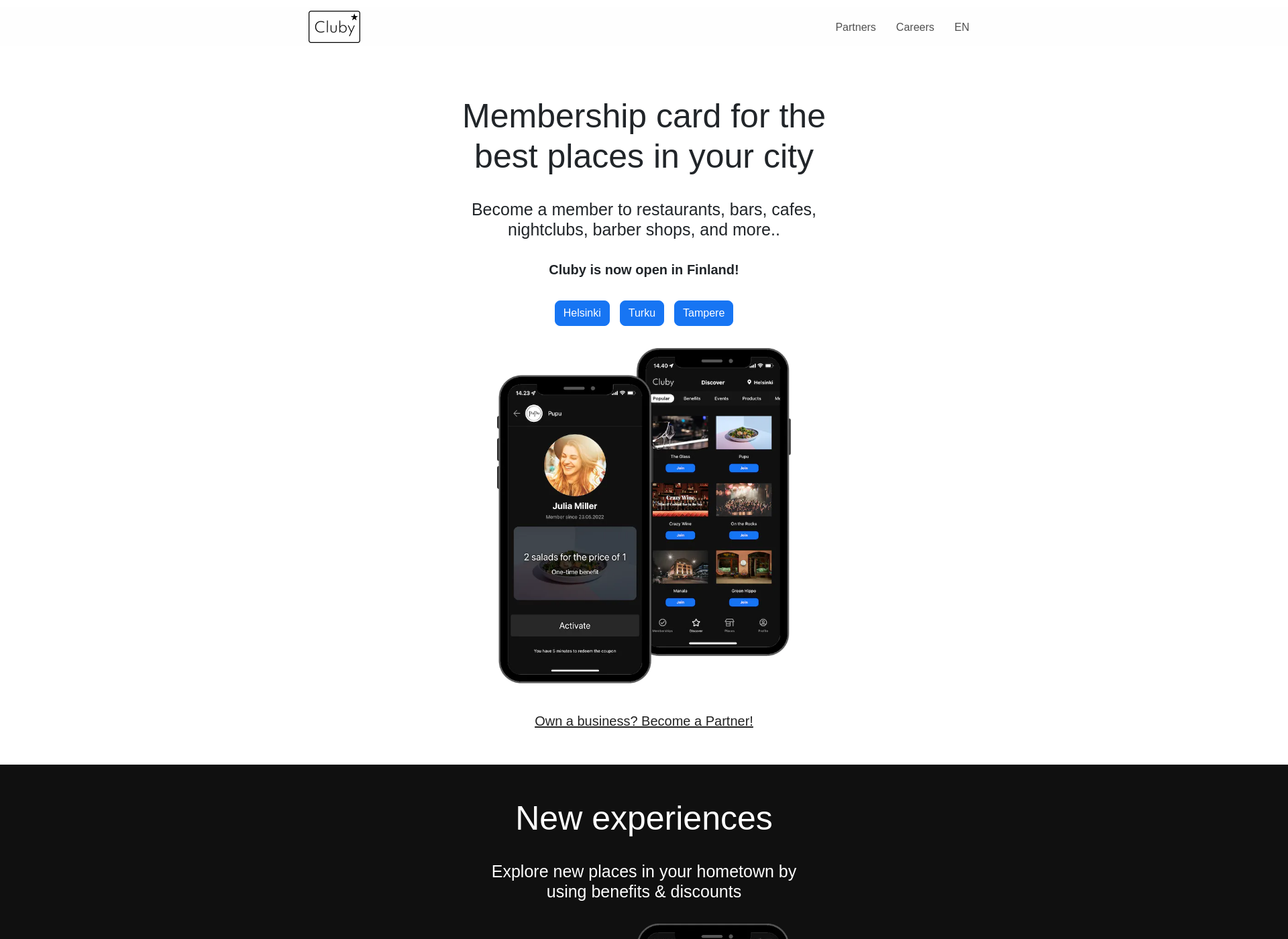 Screenshot for cluby.com