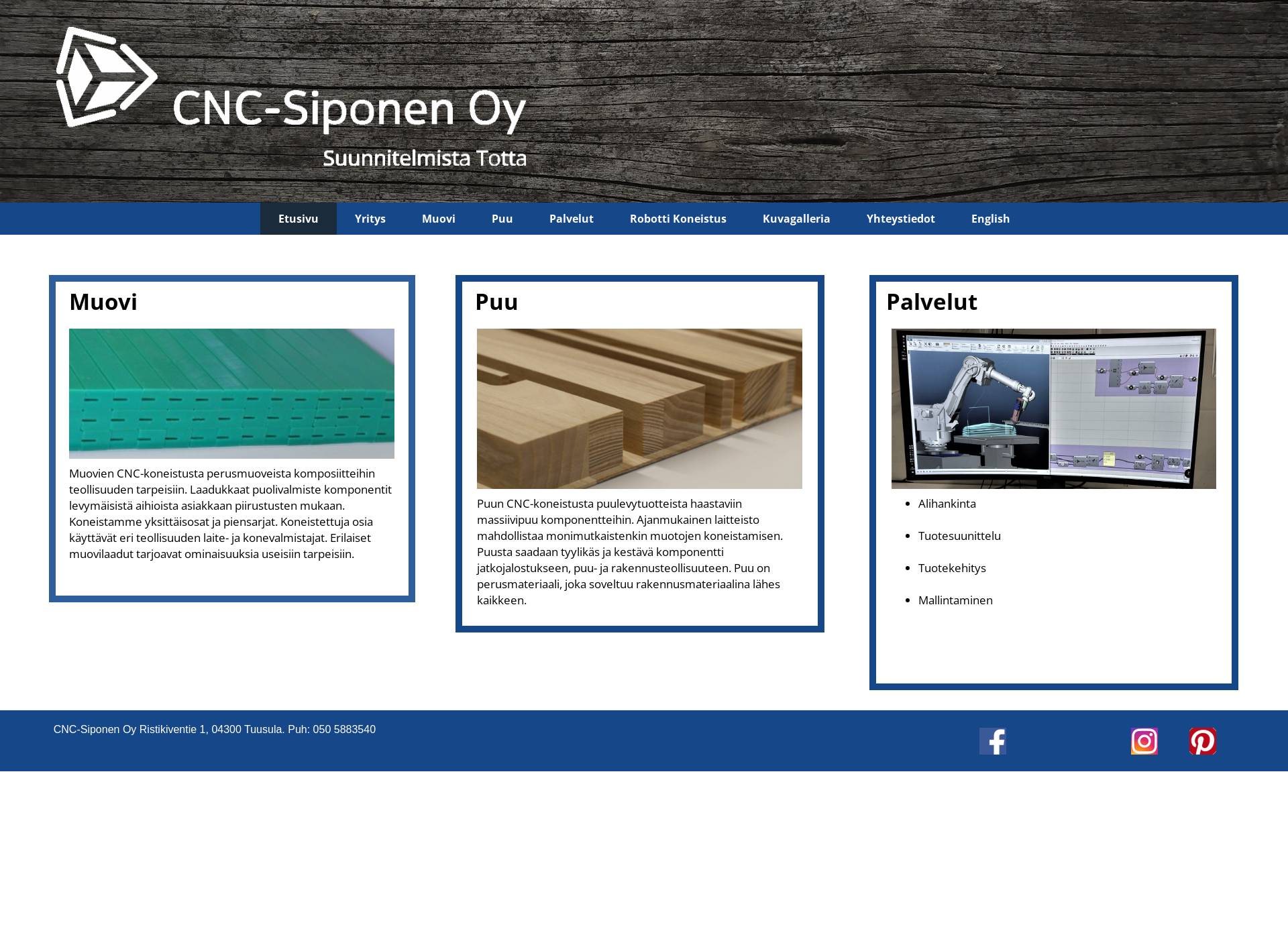 Skärmdump för cnc-siponen.fi