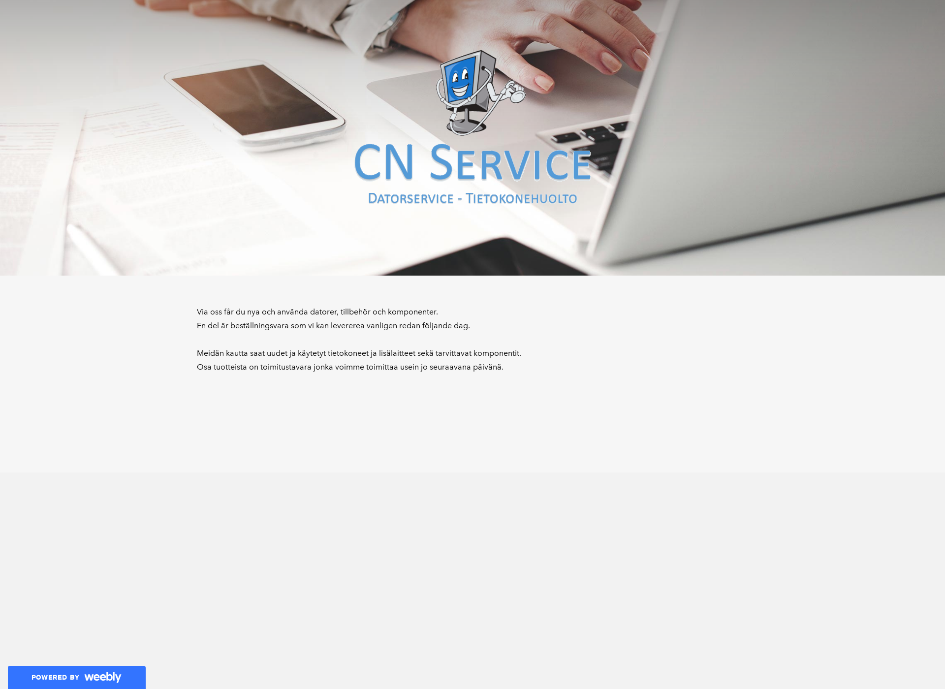 Skärmdump för cnservice.fi