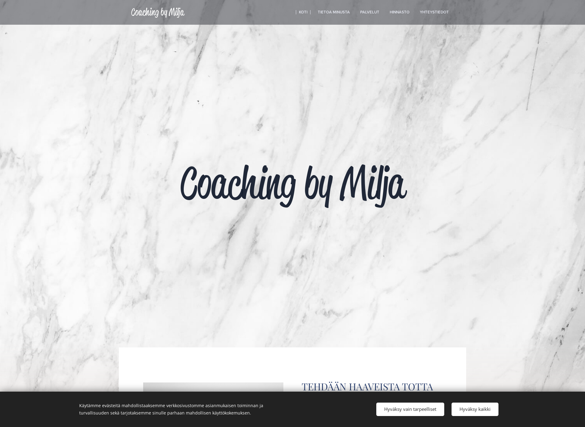 Screenshot for coachingbymilja.fi