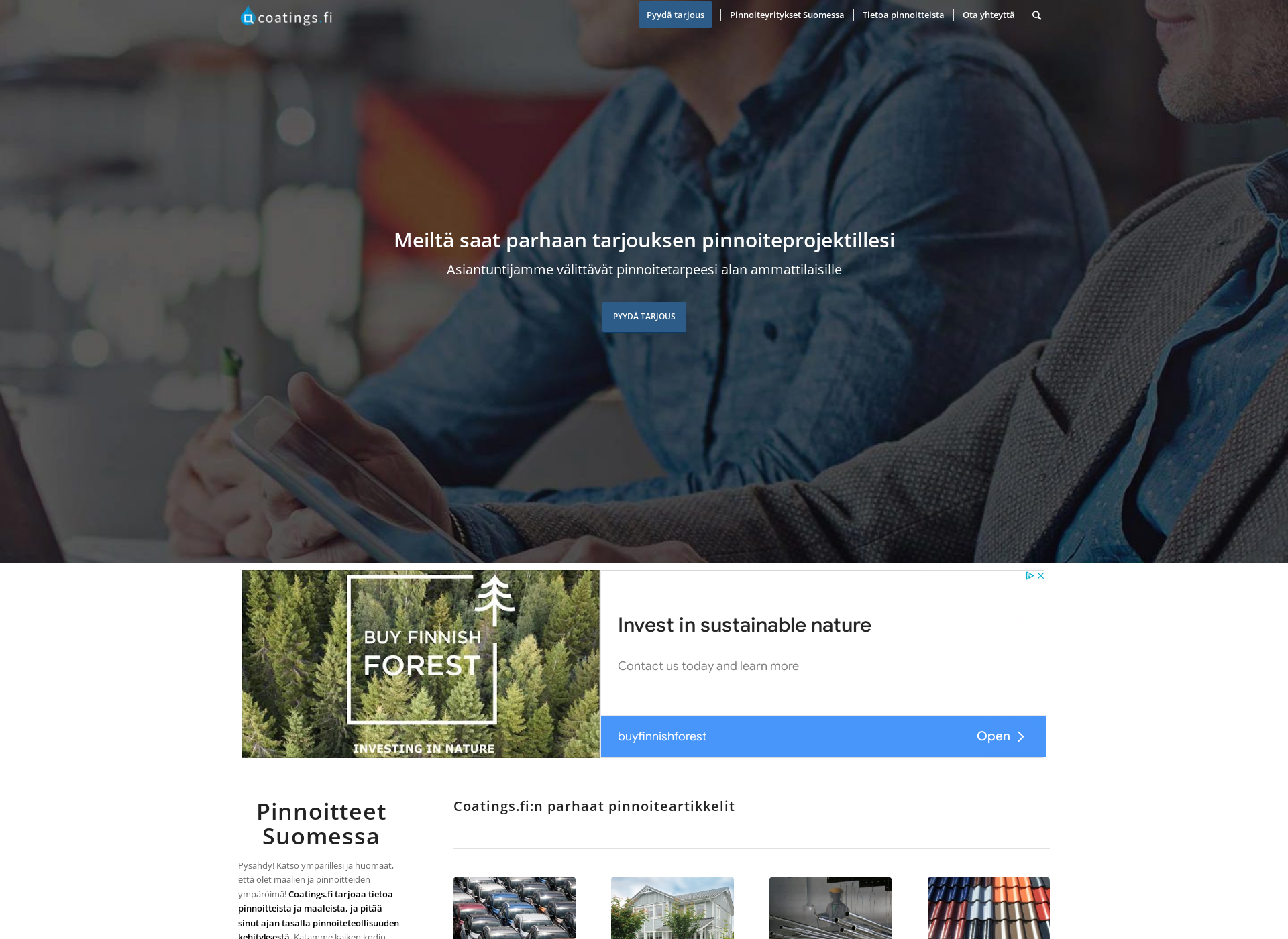 Skärmdump för coatings.fi