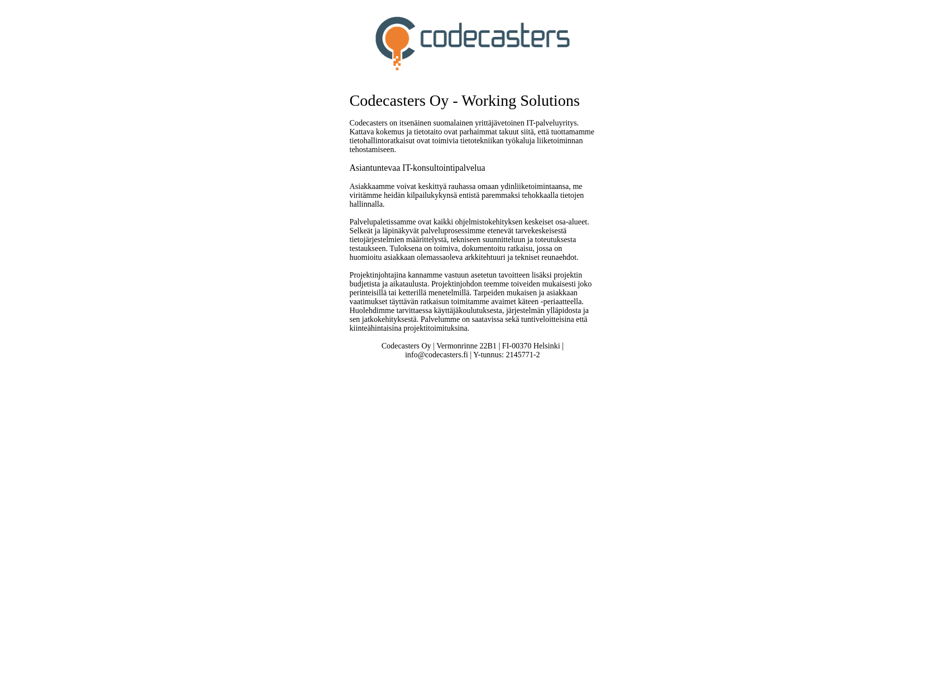 Skärmdump för codecasters.fi