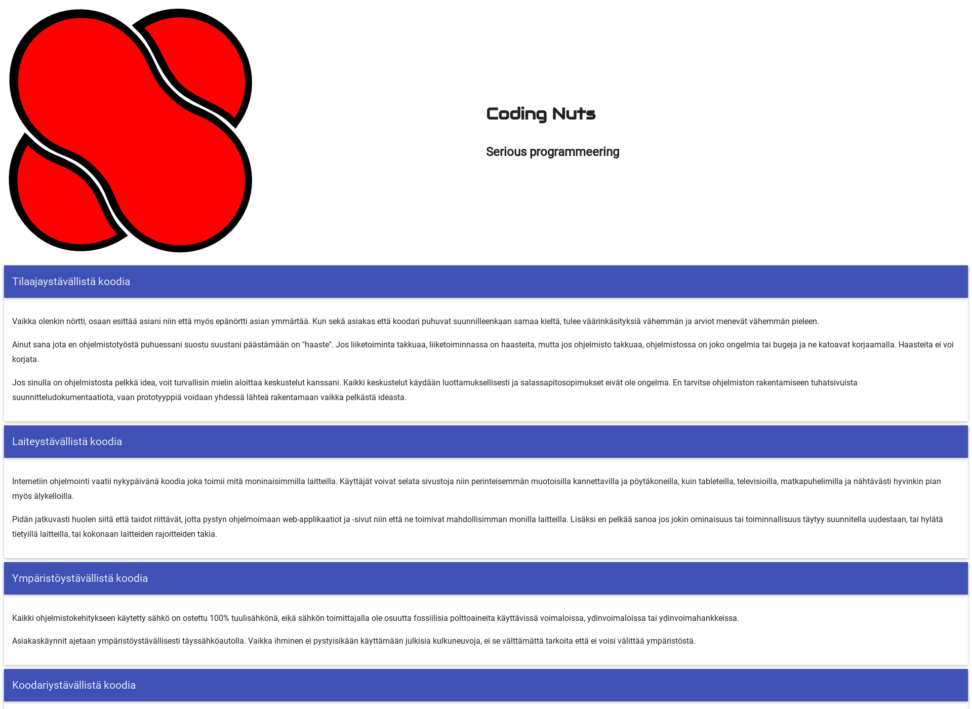 Screenshot for codingnuts.fi