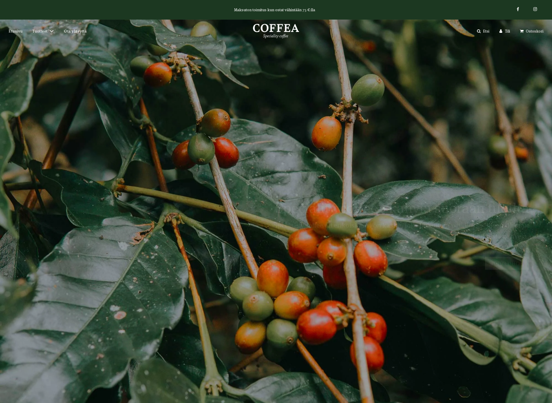 Screenshot for coffea.fi