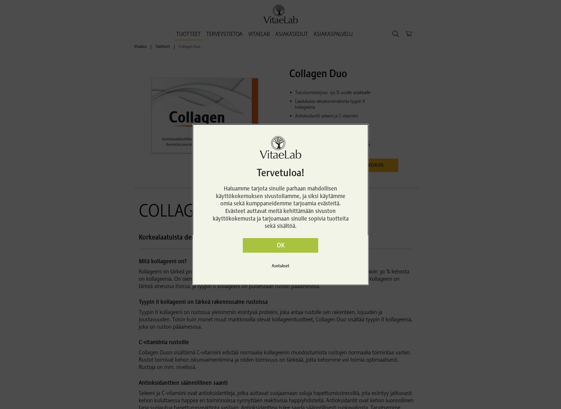 Screenshot for collagenduo.fi