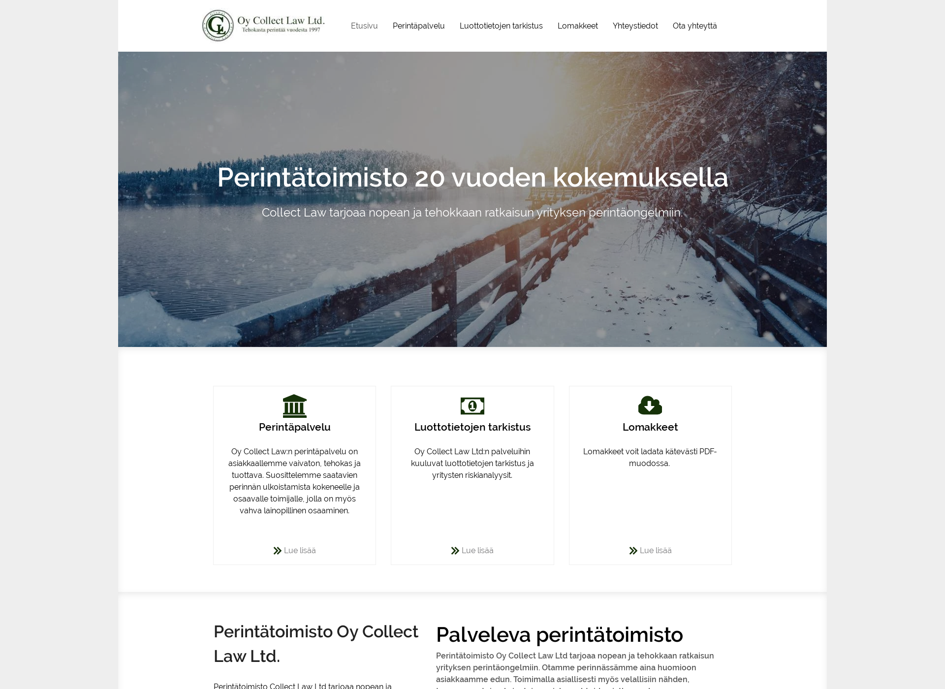 Skärmdump för collectlaw.fi
