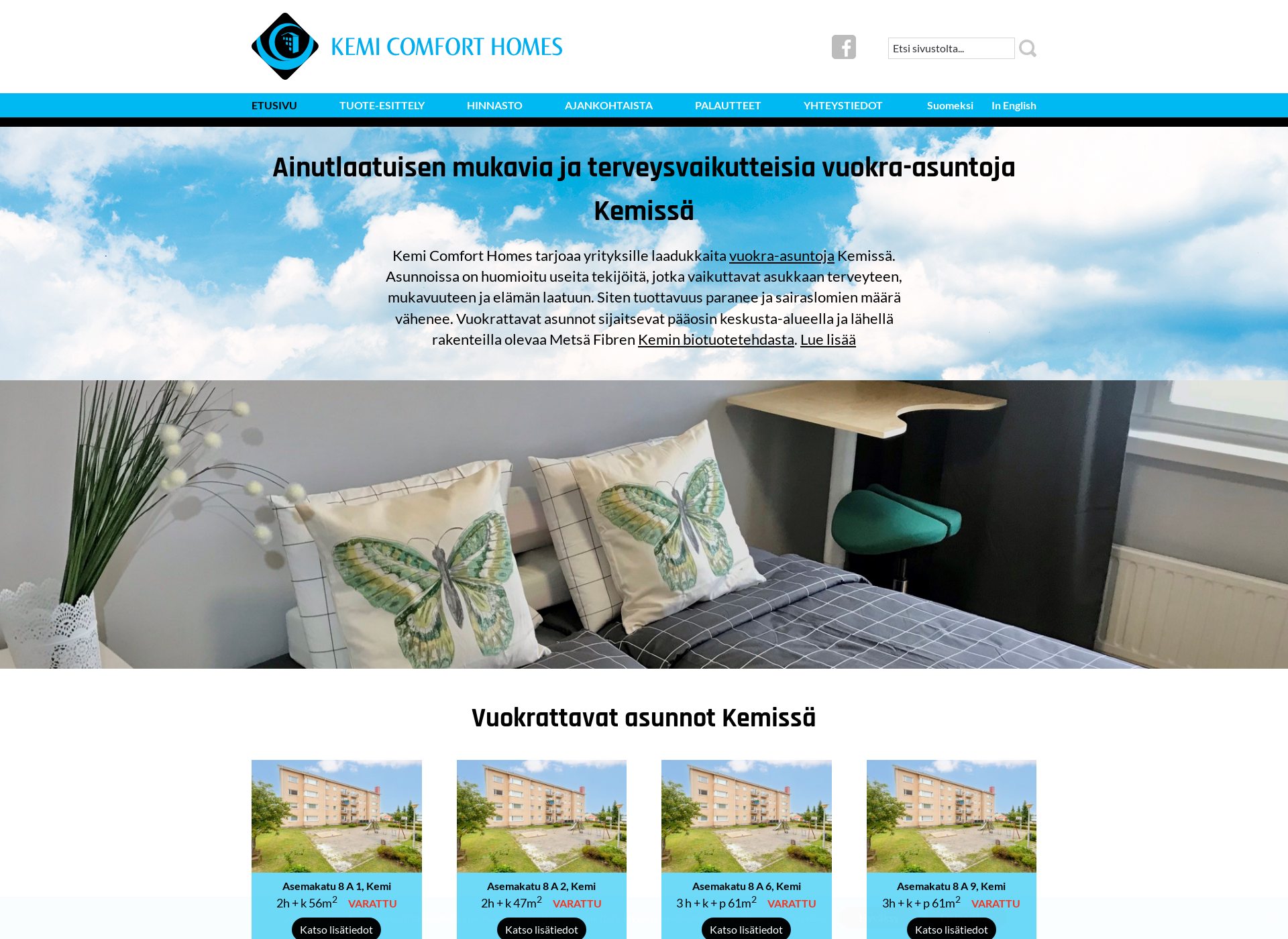 Skärmdump för comforthomes.fi