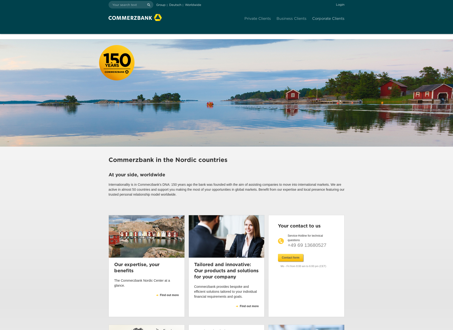Skärmdump för commerzbank.fi