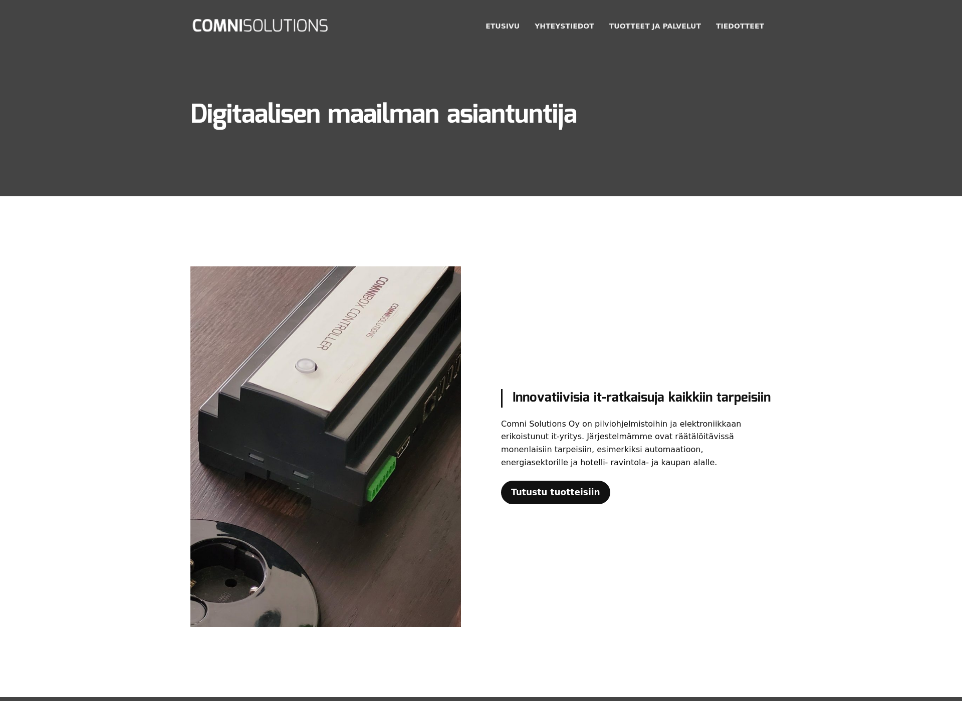 Skärmdump för comni.fi