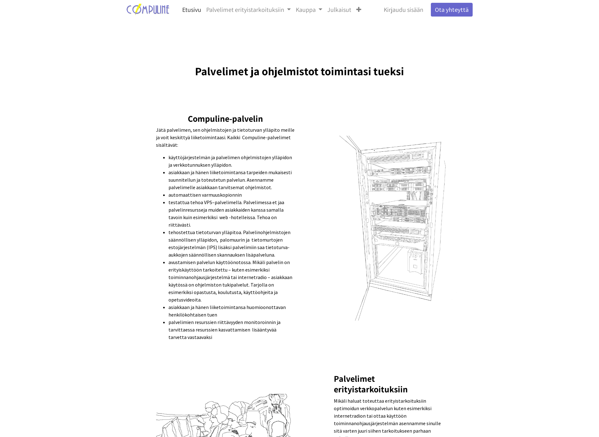 Skärmdump för compuline.fi