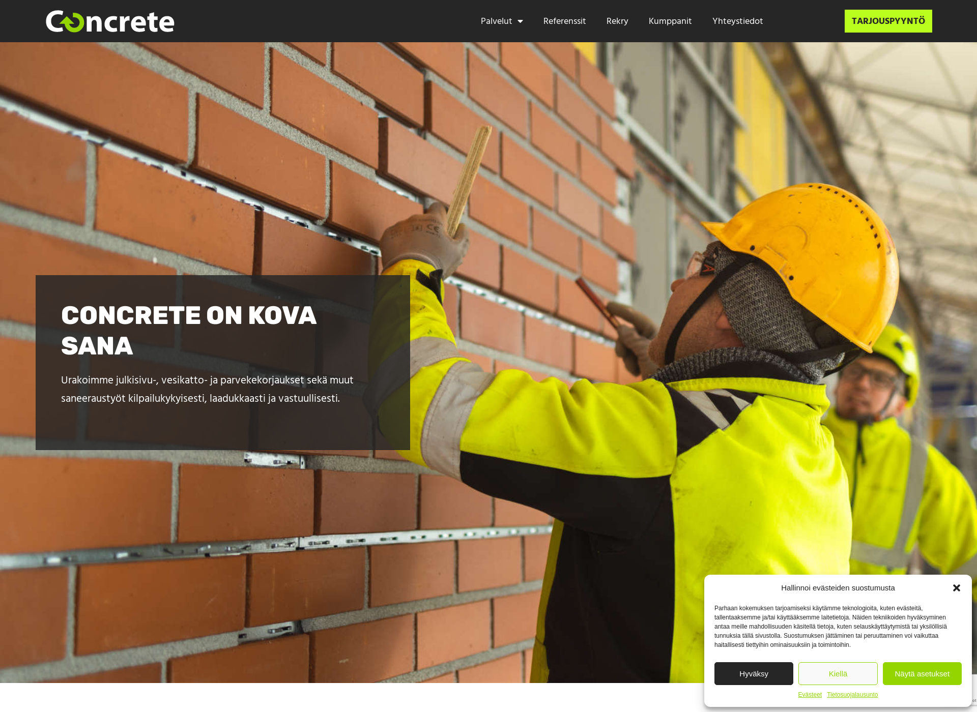 Skärmdump för concrete.fi
