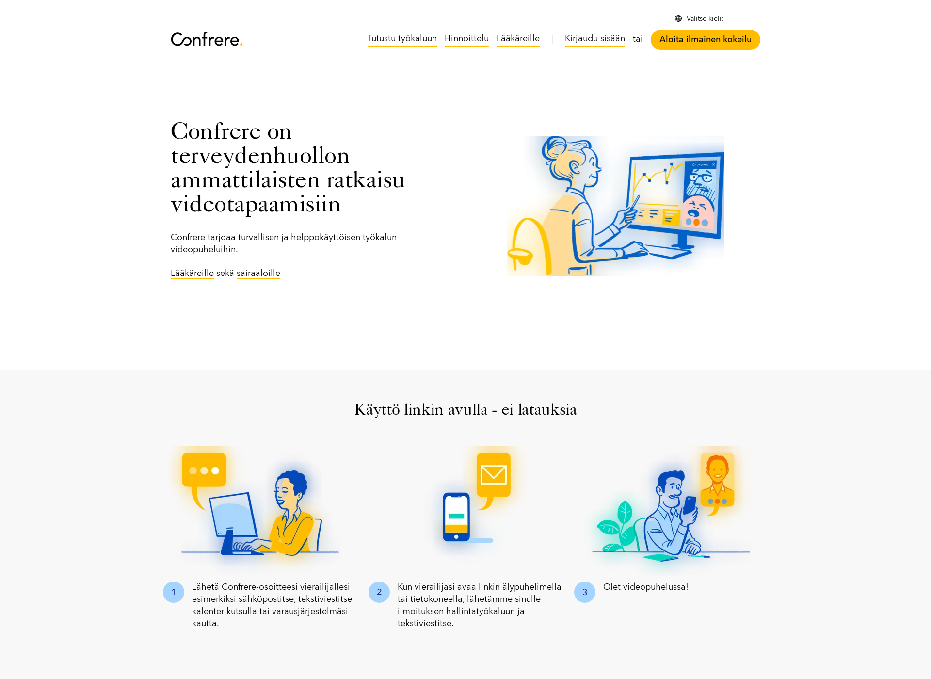 Screenshot for confrere.fi