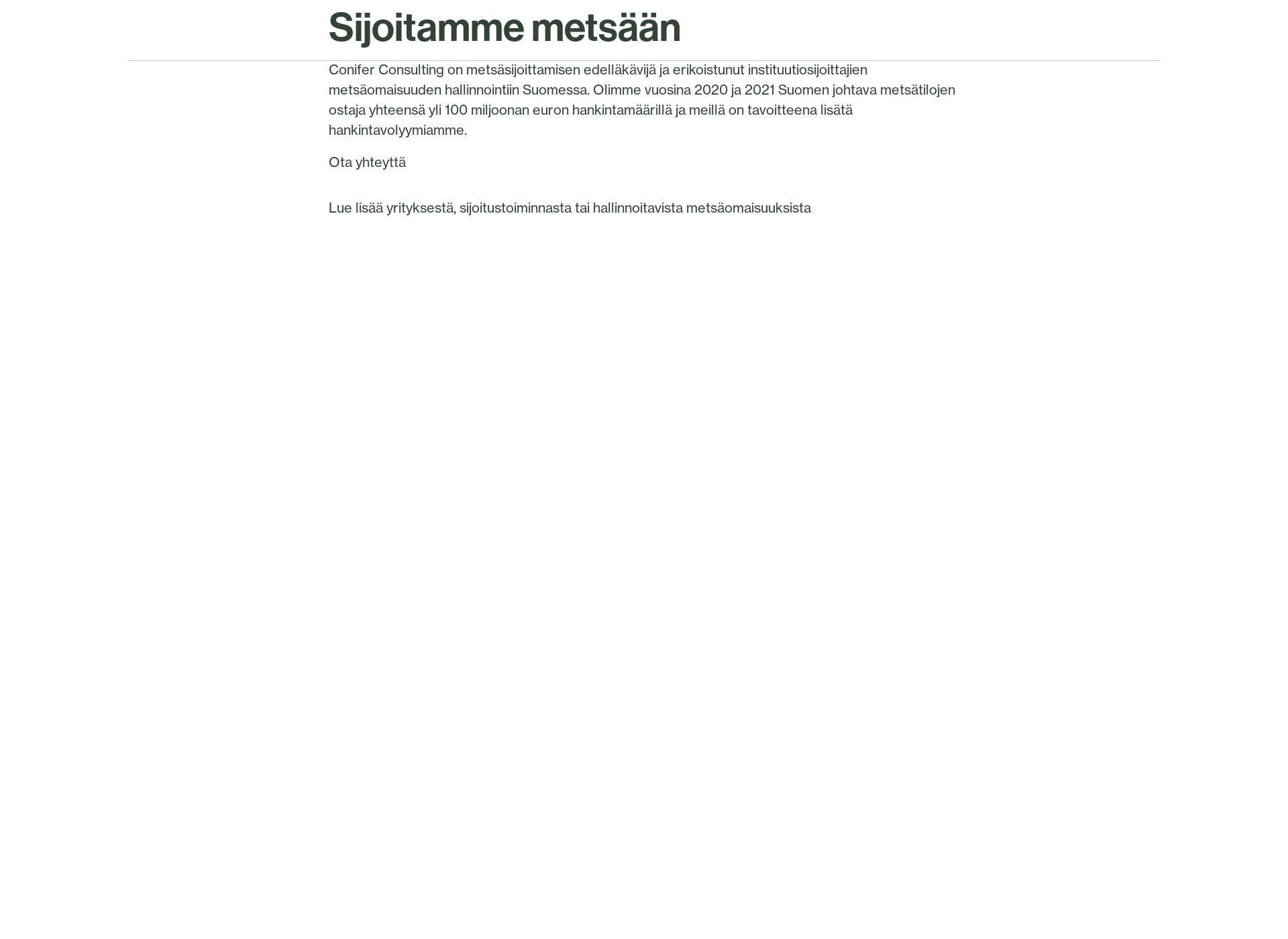 Skärmdump för conifer.fi