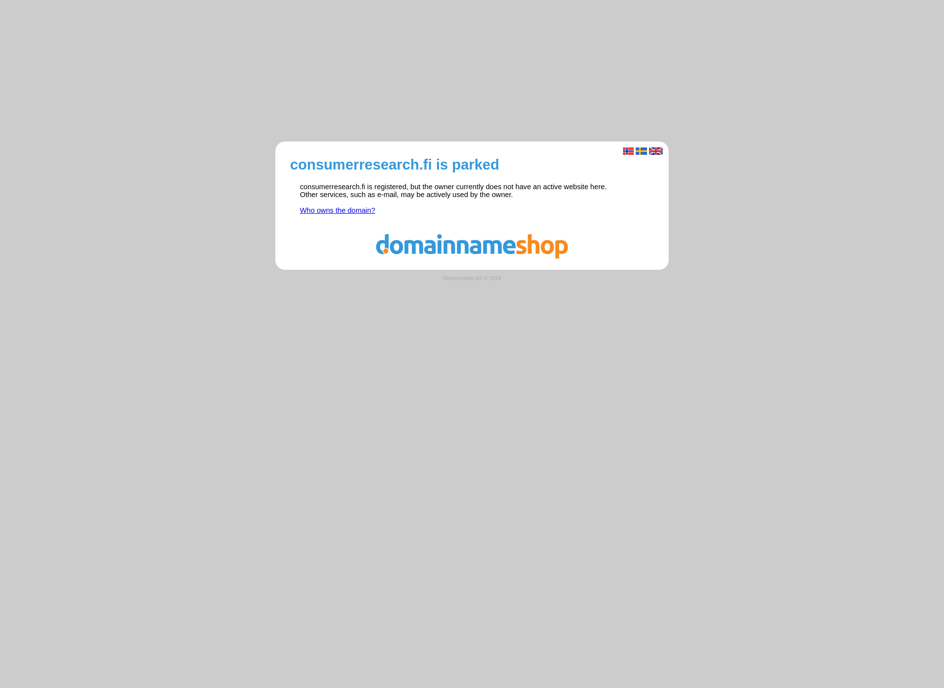 Skärmdump för consumerresearch.fi