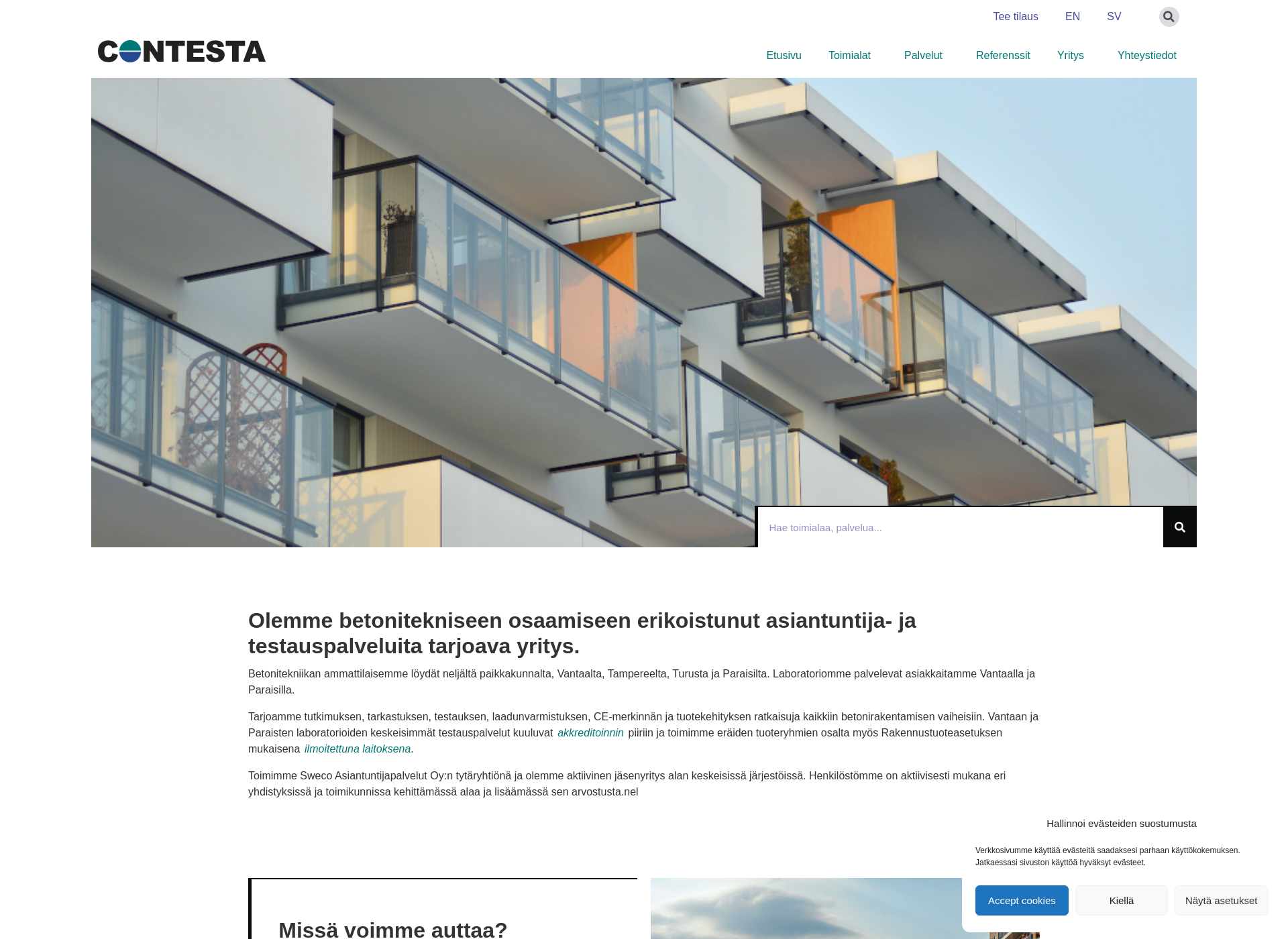 Screenshot for contesta.fi