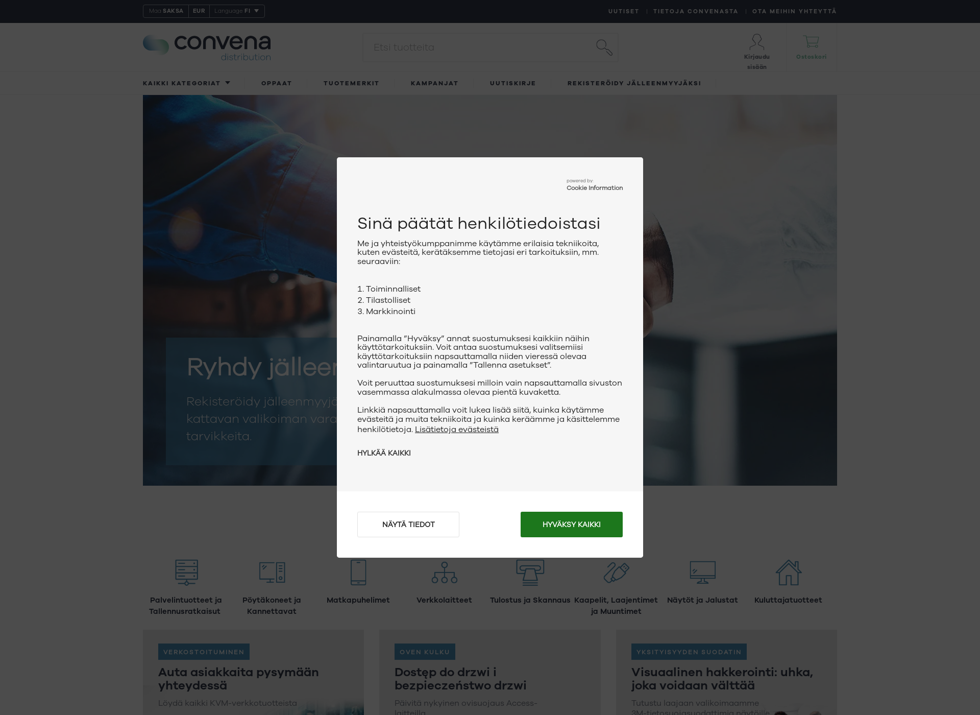 Screenshot for convena.fi
