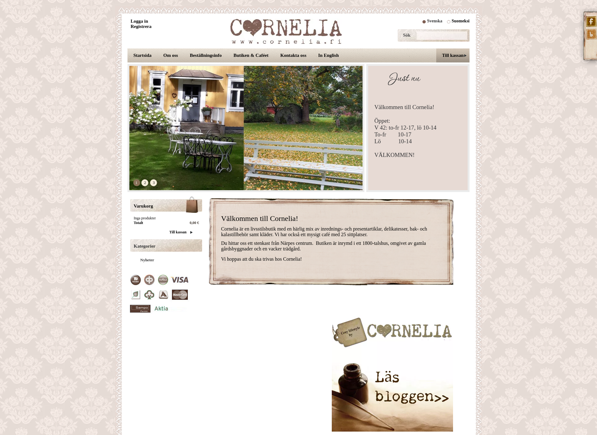 Skärmdump för cornelia.fi