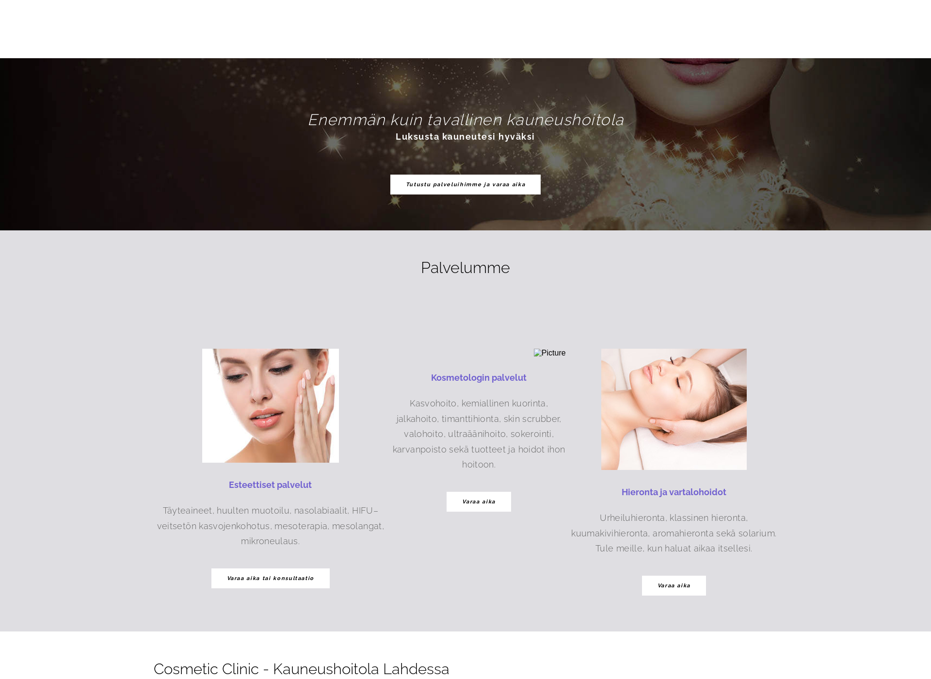 Screenshot for cosmeticclinic.fi