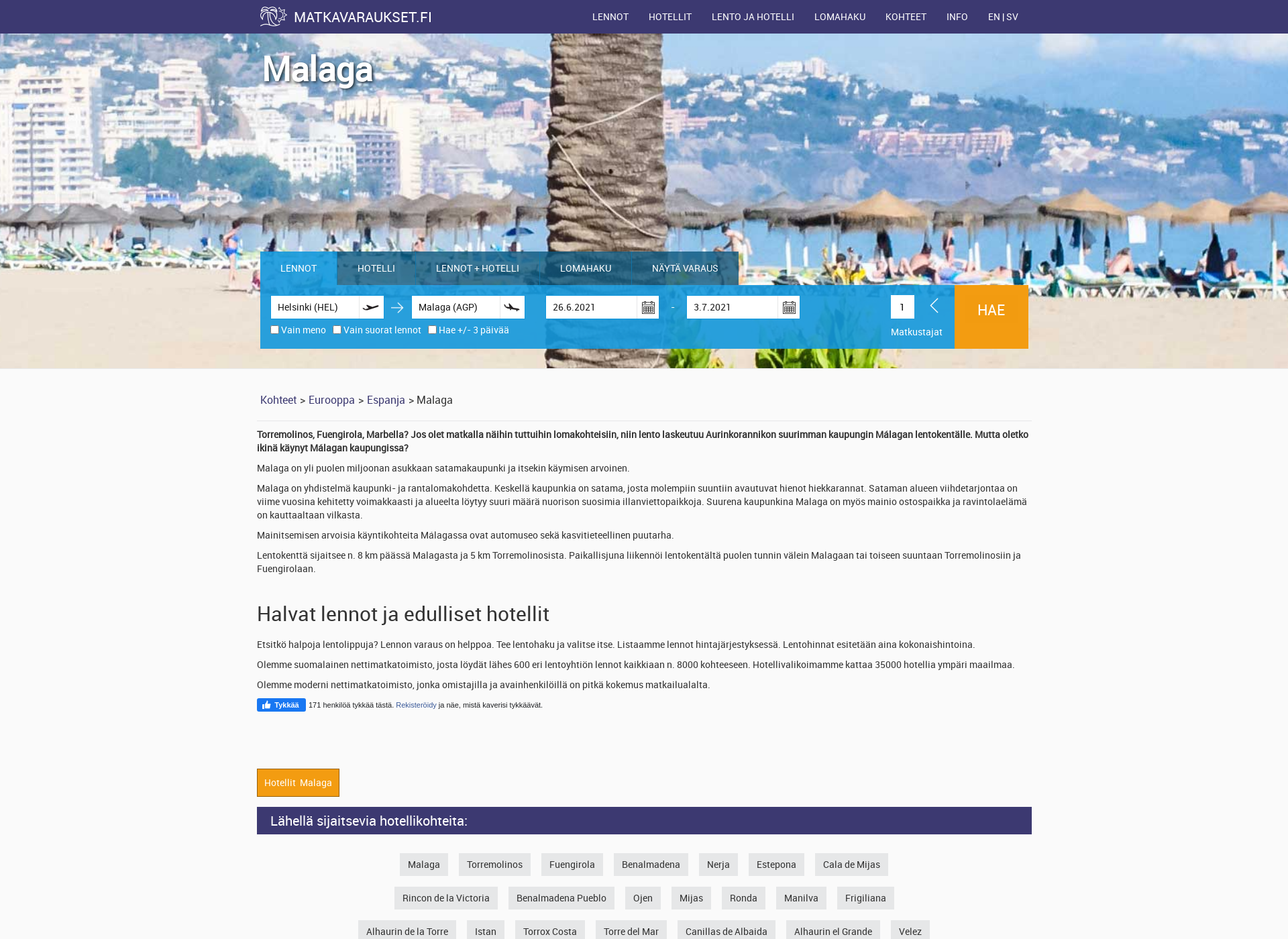 Screenshot for costa-del-sol.fi