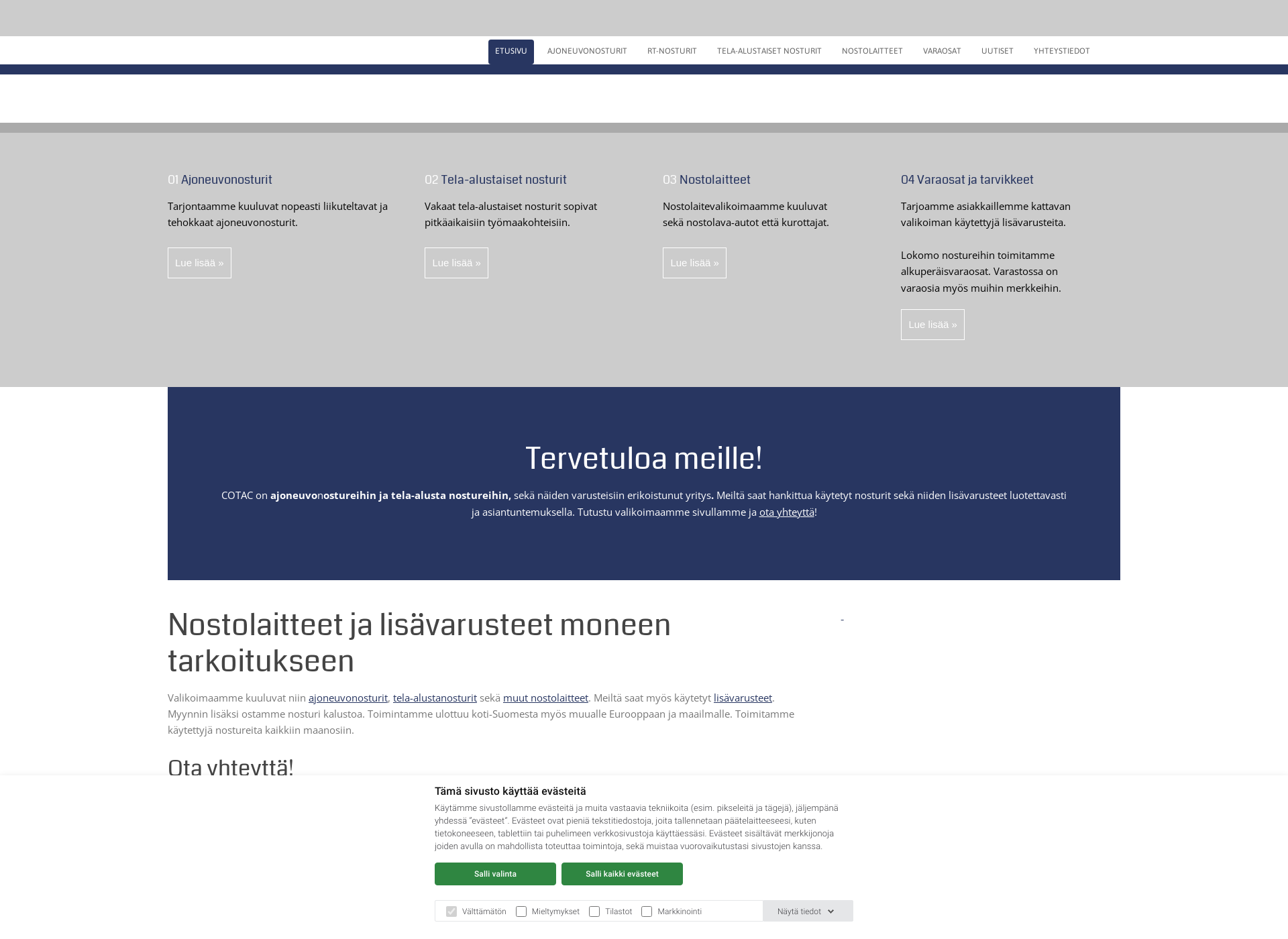 Skärmdump för cotac.fi